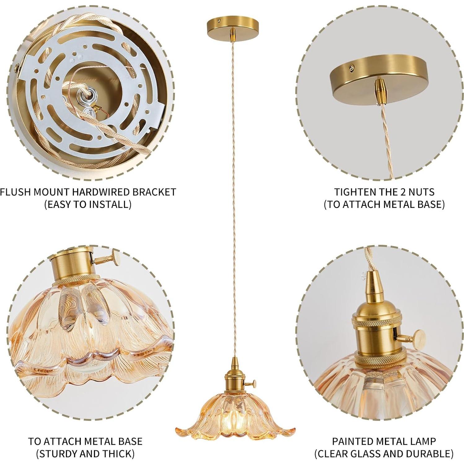 Lámpara Colgante Noawink Medusa Vidrio Marrón Chic