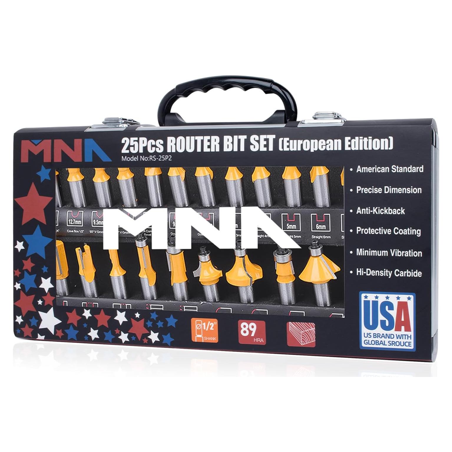 Juego de Brocas Router MNA 25 Piezas 12.7 mm Carburo