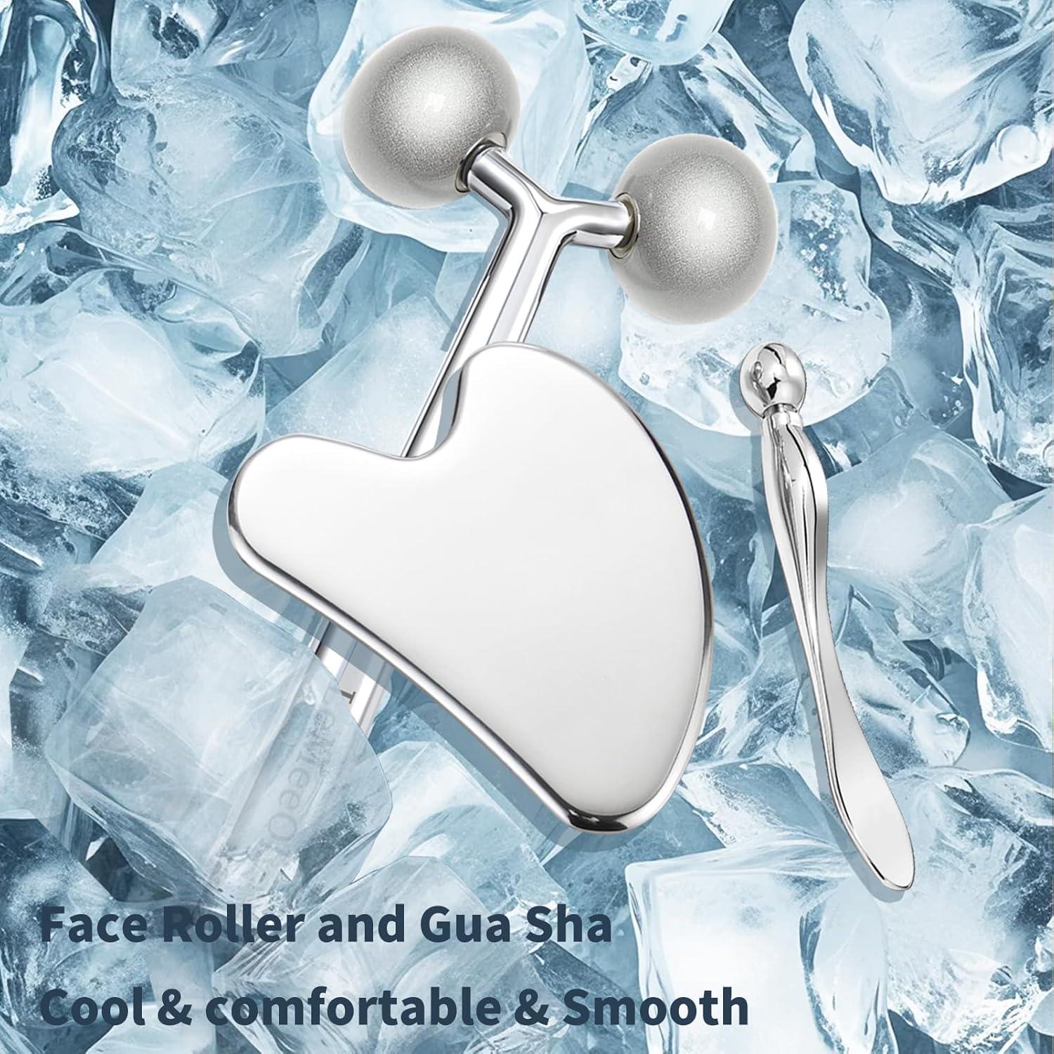 Set de 2 Herramientas Gua Sha Facial LeMeeOly Acero Inoxidable