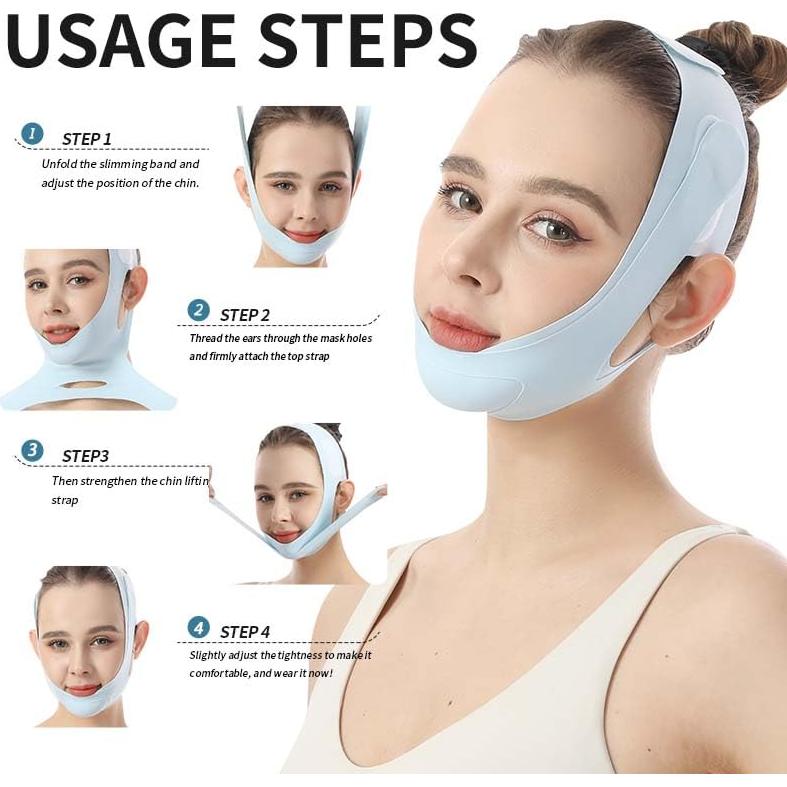 Mascarilla V-Line Reutilizable TOSOUATOP Azul Efecto Elevador