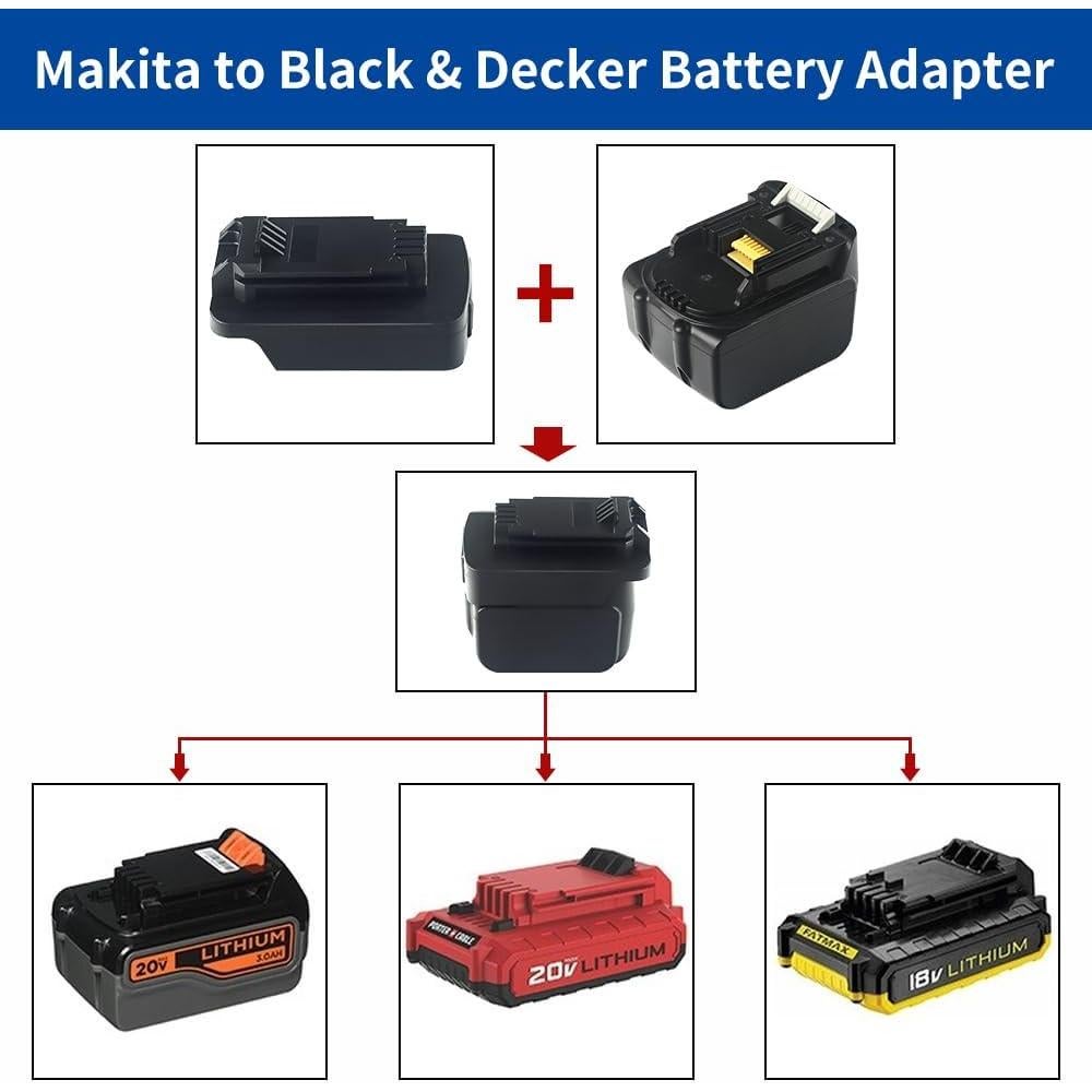 Adaptador de Batería JANRI para Black & Decker 18V a Makita 18V