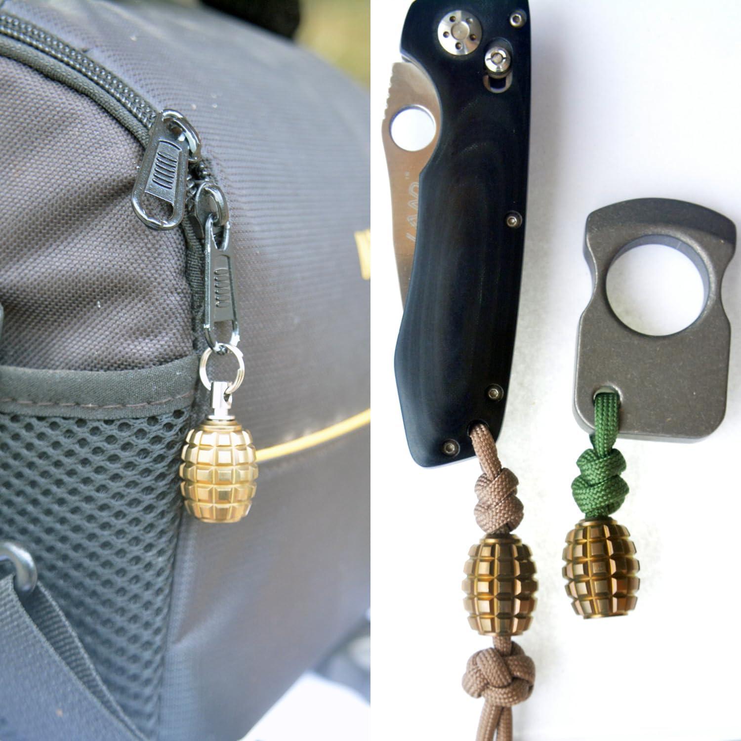 Bead de Titanio TC4 Barril Negro con Lanyard para EDC