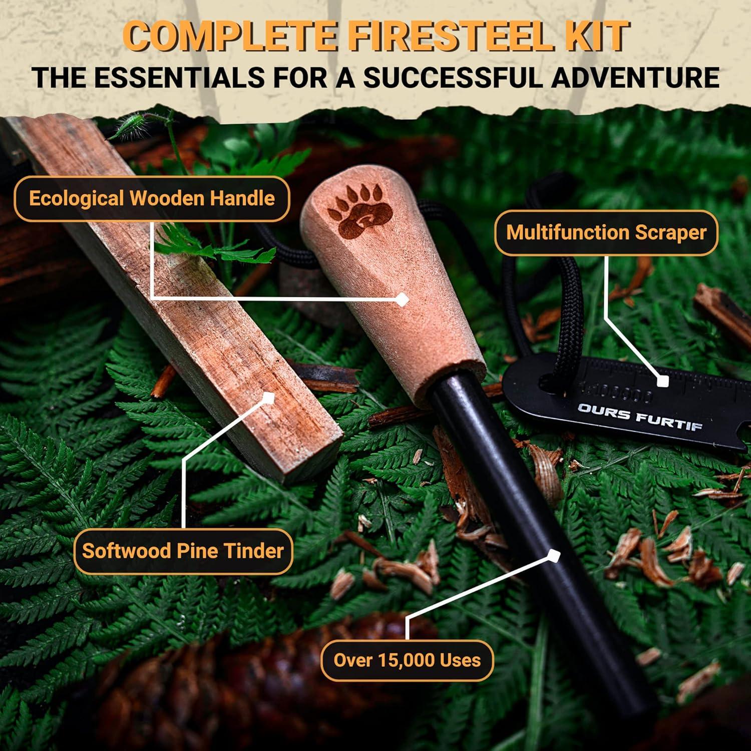 Kit de Inicio de Fuego Ours Furtif FS-K1 - Supervivencia Camping