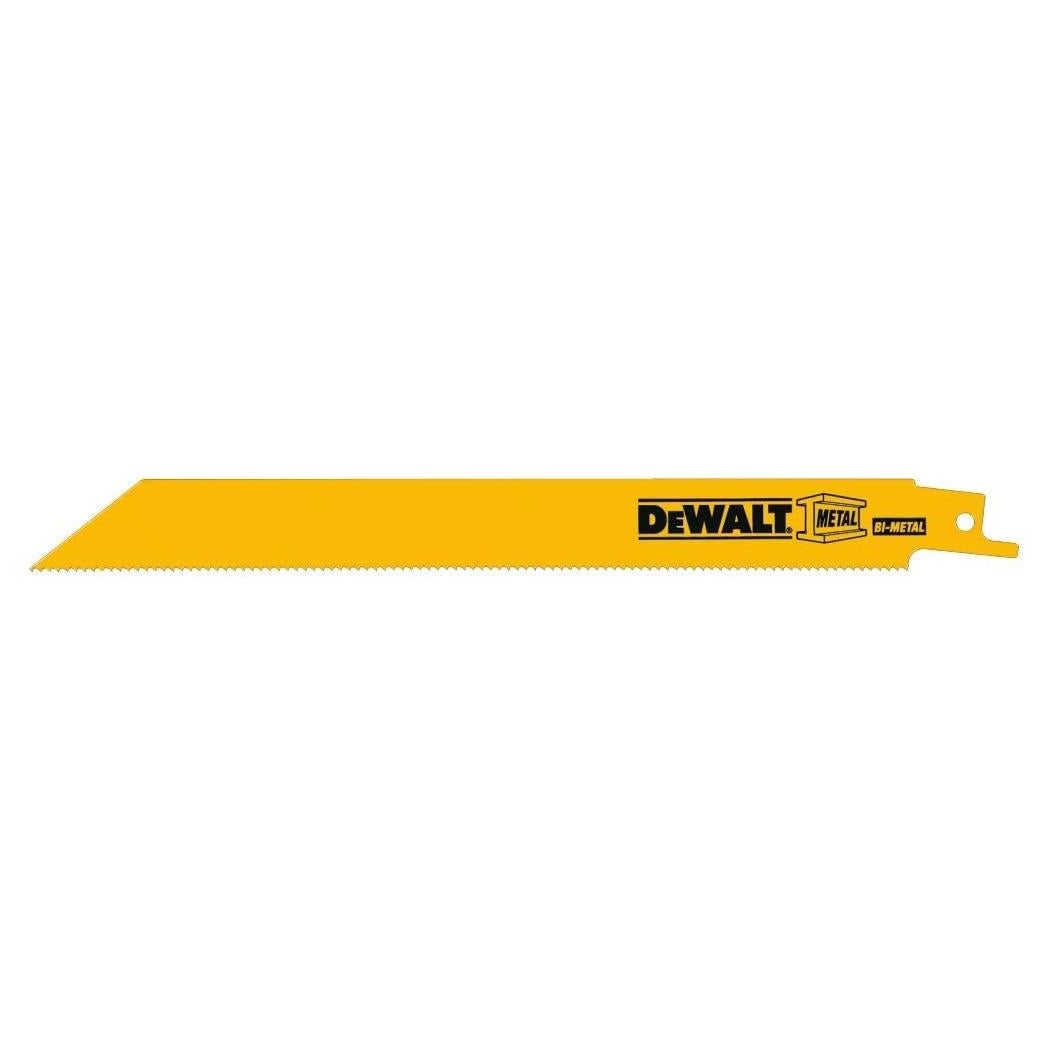 DEWALT DW4809B 8-Inch 14 TPI Straight Back Heavy-Gauge Bi-Metal Reciprocating Saw Blade, 100-Pack