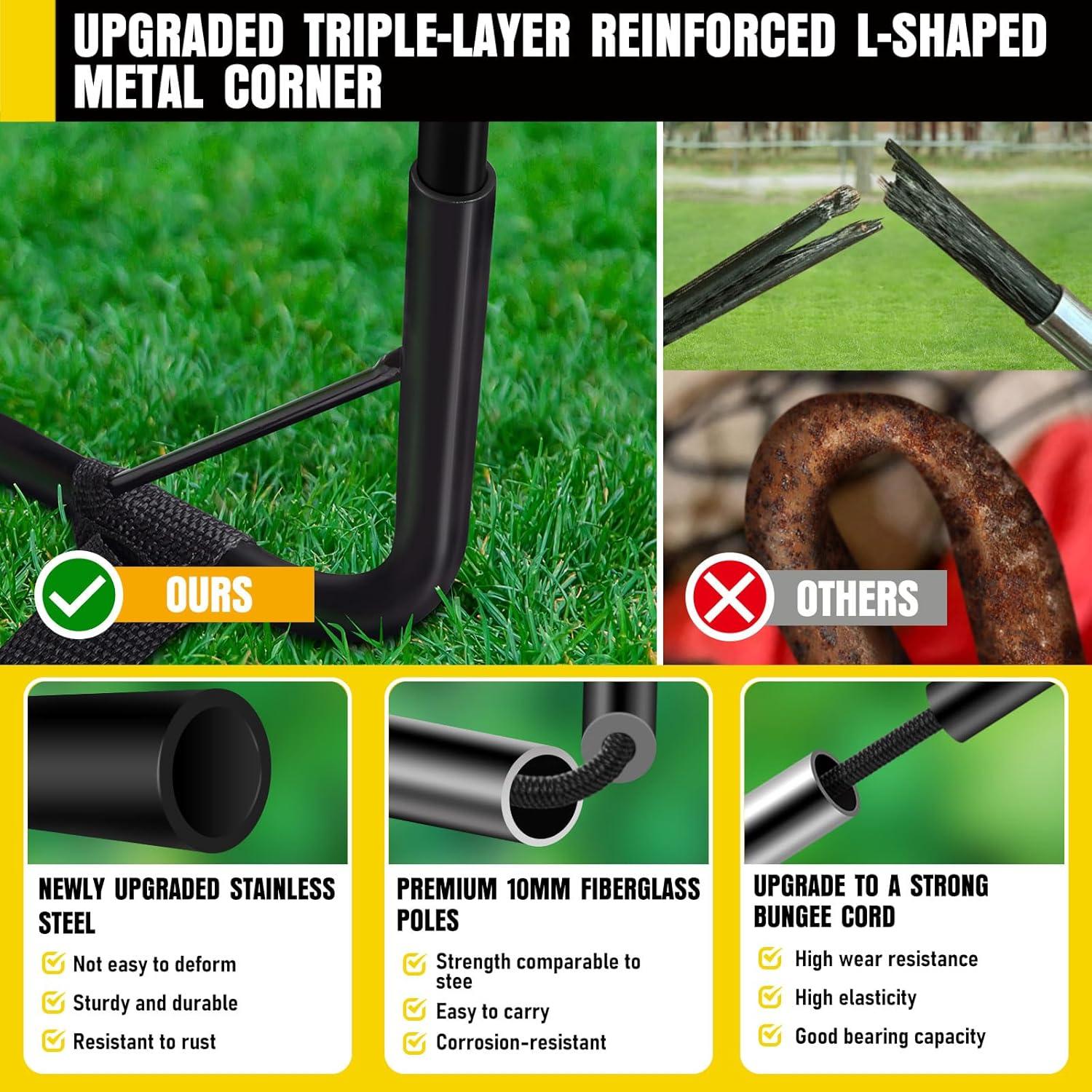 Portería de Fútbol MUROZA para Niños 2 Redes Plegables