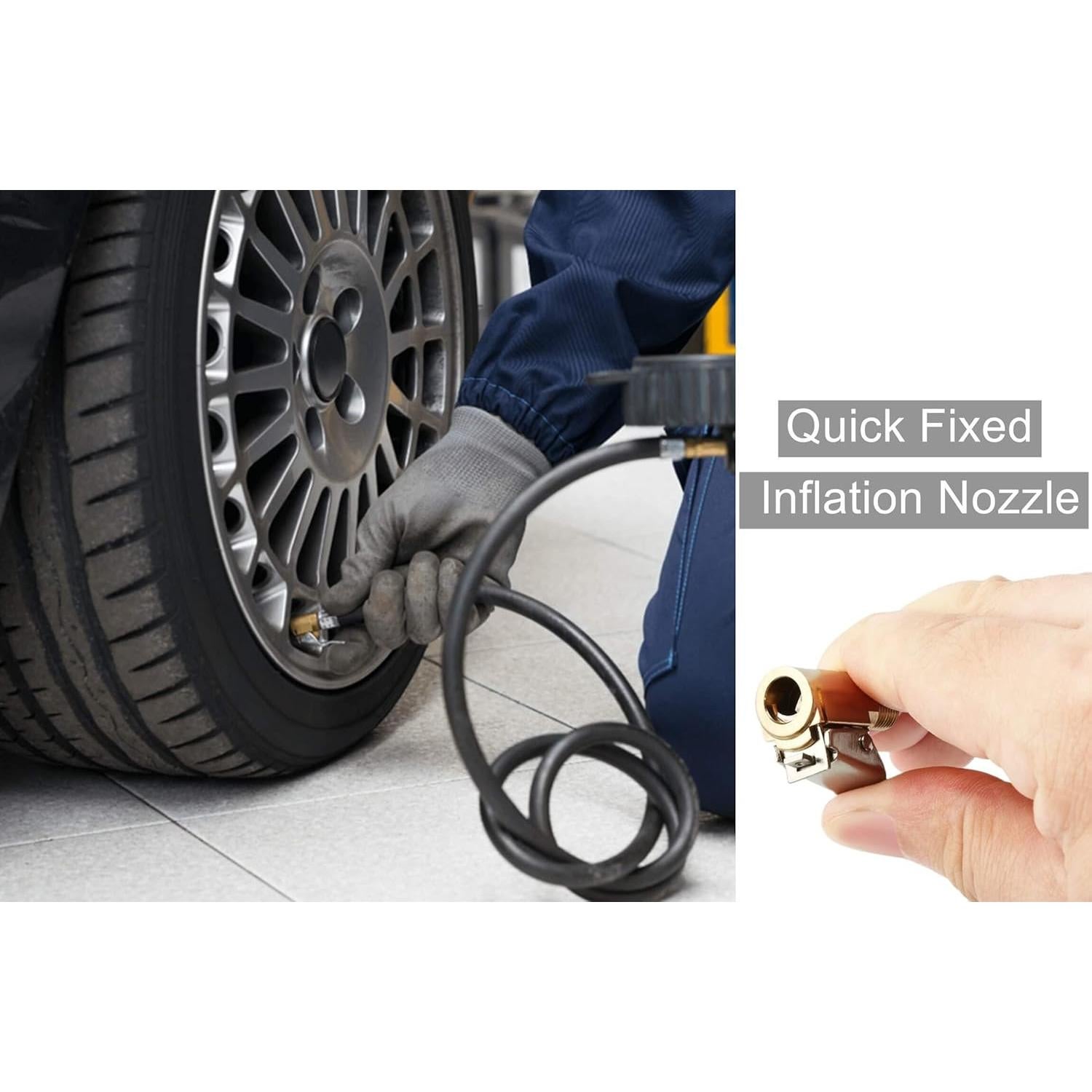 Adaptador de aire para neumáticos LDCRE 8mm con clip sin fugas