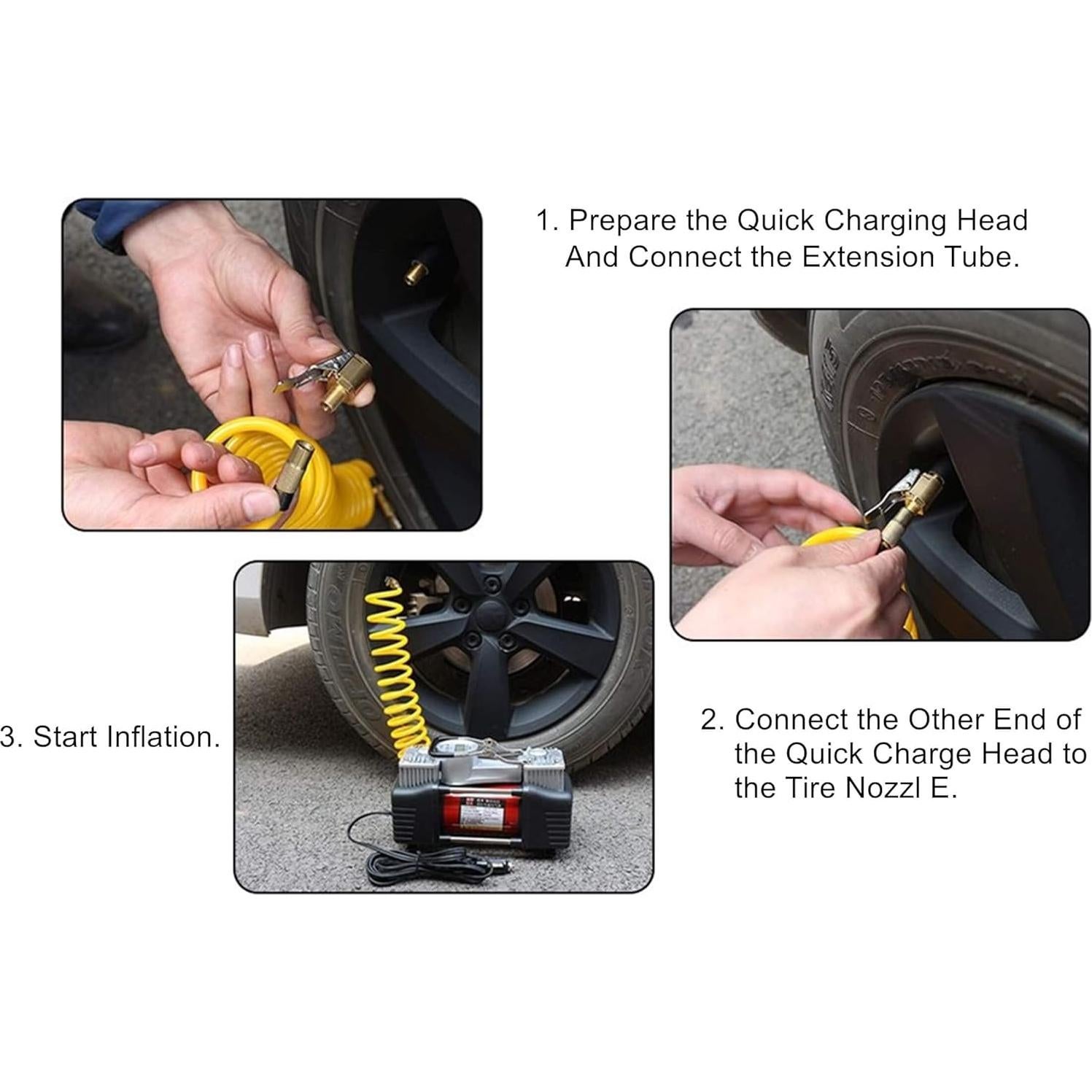 Adaptador de aire para neumáticos LDCRE 8mm con clip sin fugas