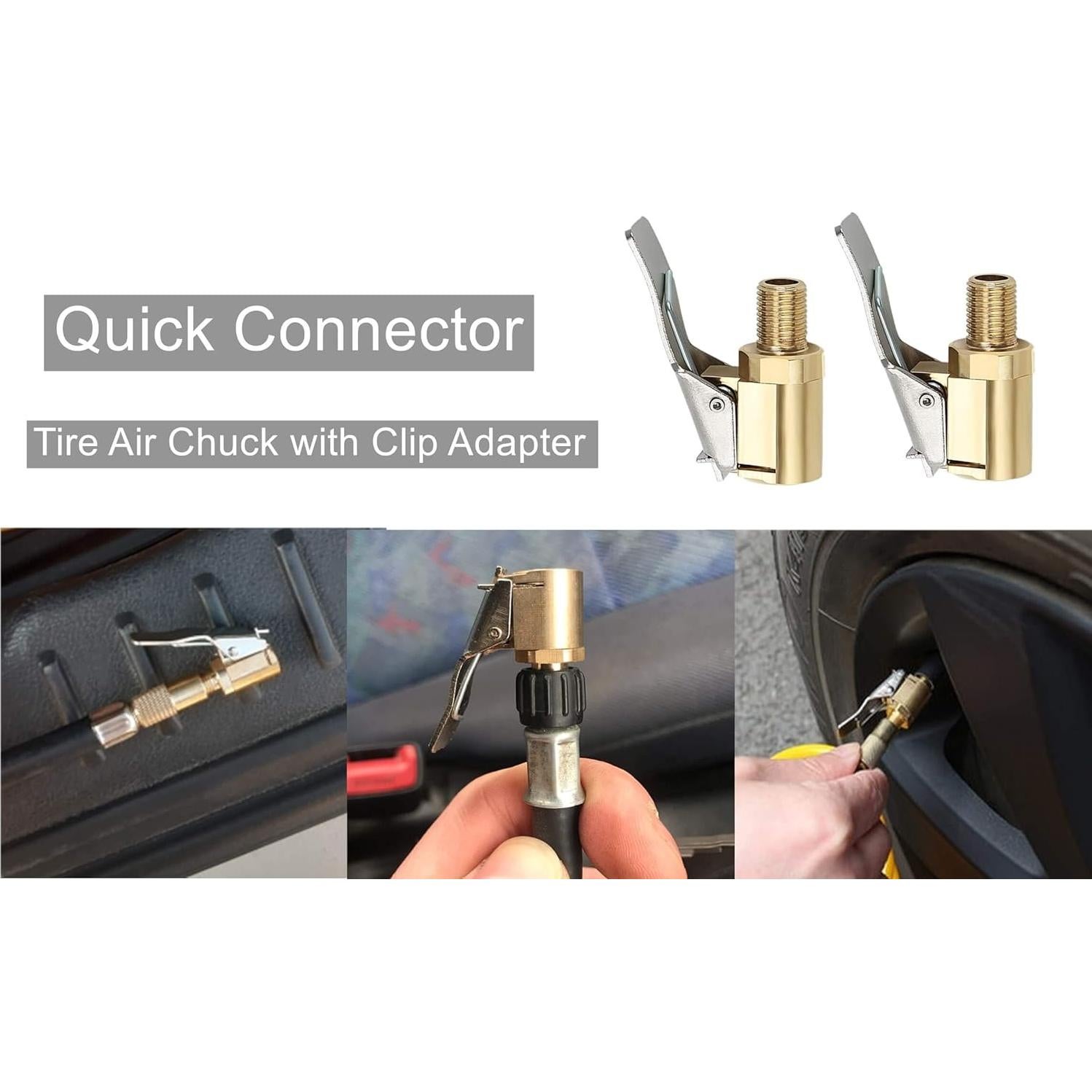 Adaptador de aire para neumáticos LDCRE 8mm con clip sin fugas