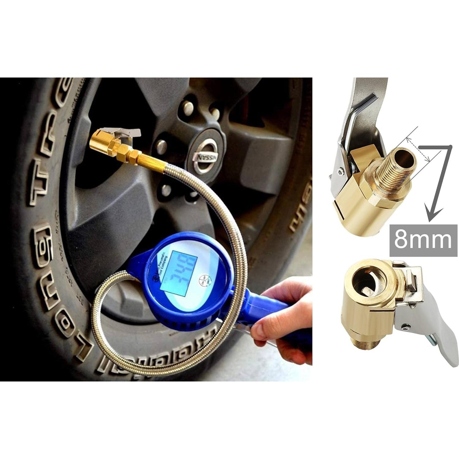 Adaptador de aire para neumáticos LDCRE 8mm con clip sin fugas