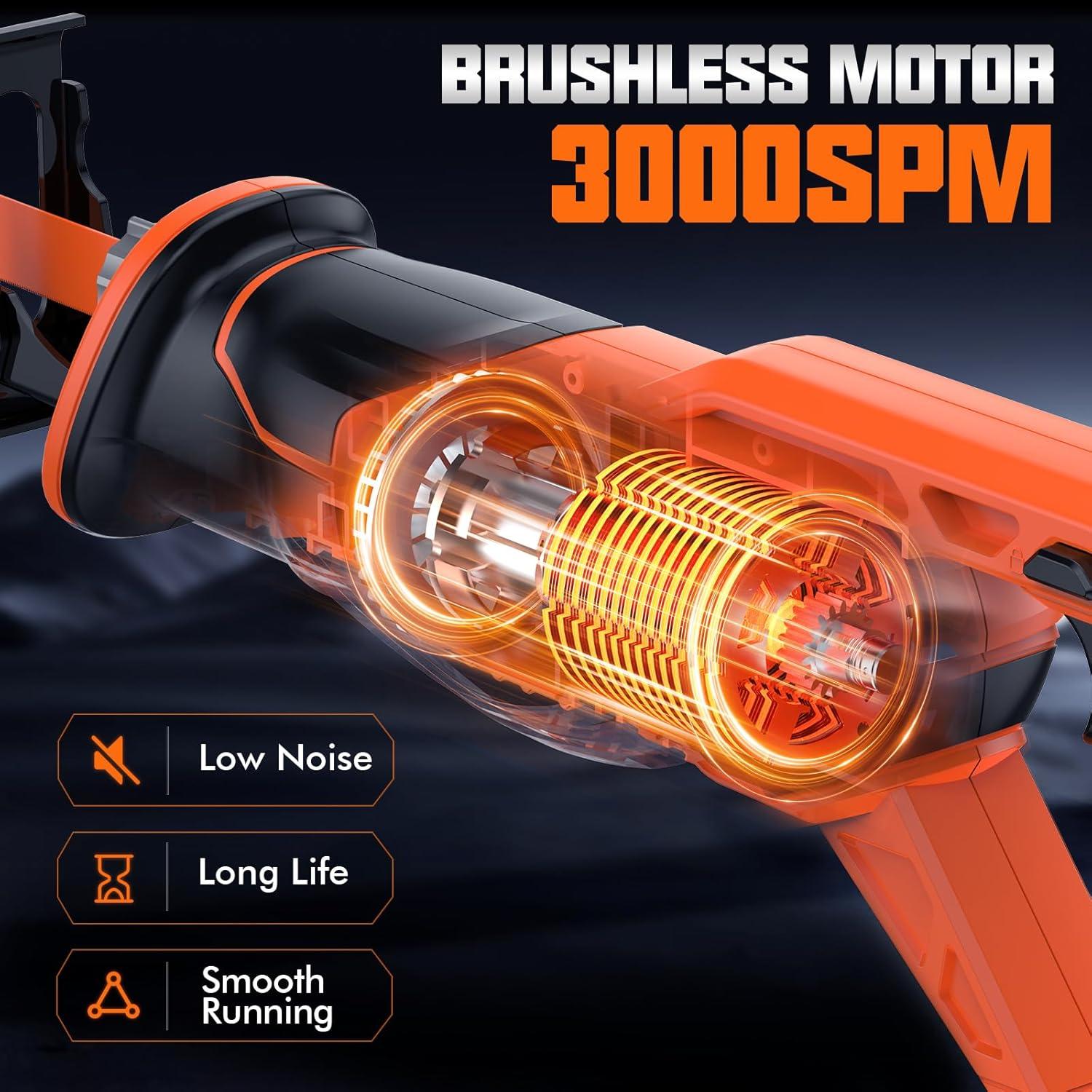 Sierra Recíproca Inalámbrica Olmlmo 500W 8 Cuchillas 4.34kg