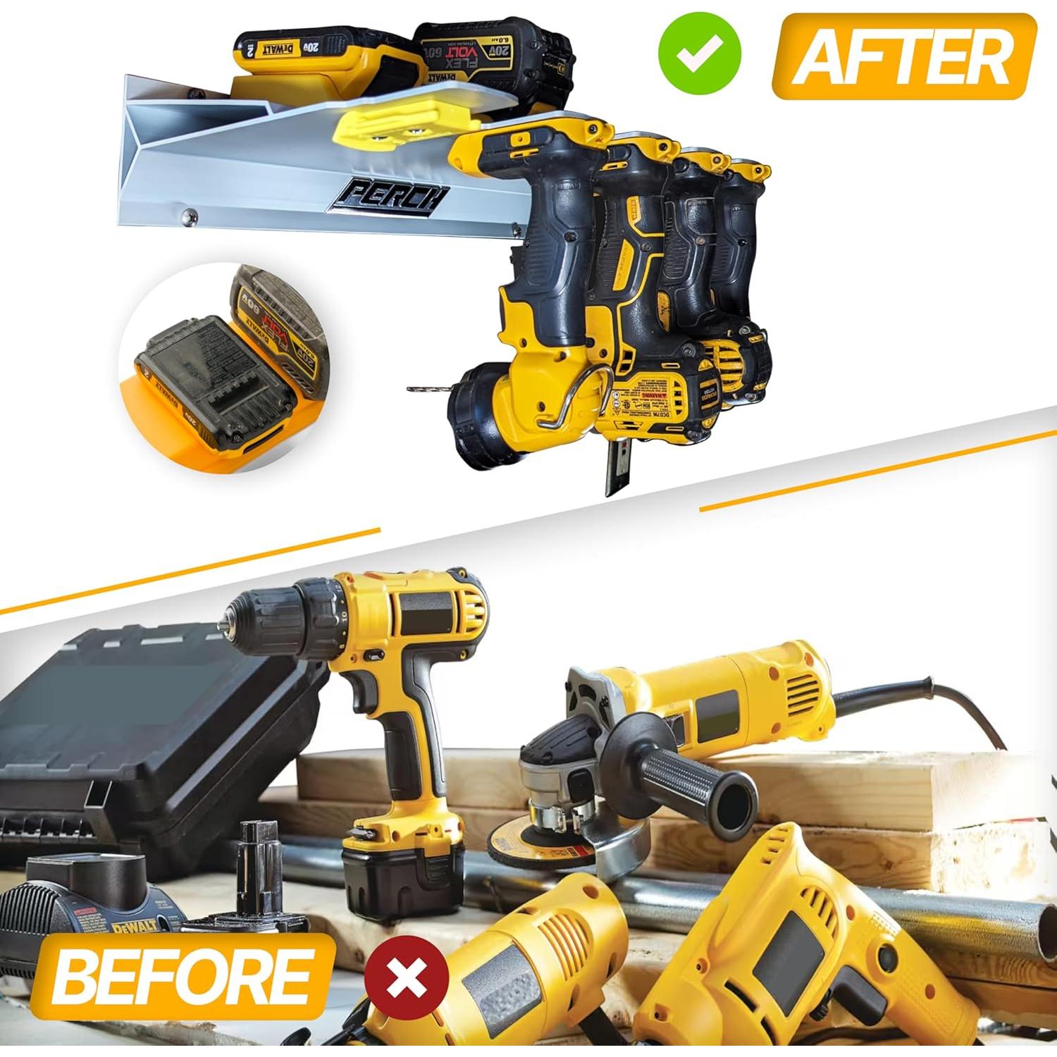 Soporte de Herramientas y Baterías DeWalt 20V y 60V - 4 Paquetes