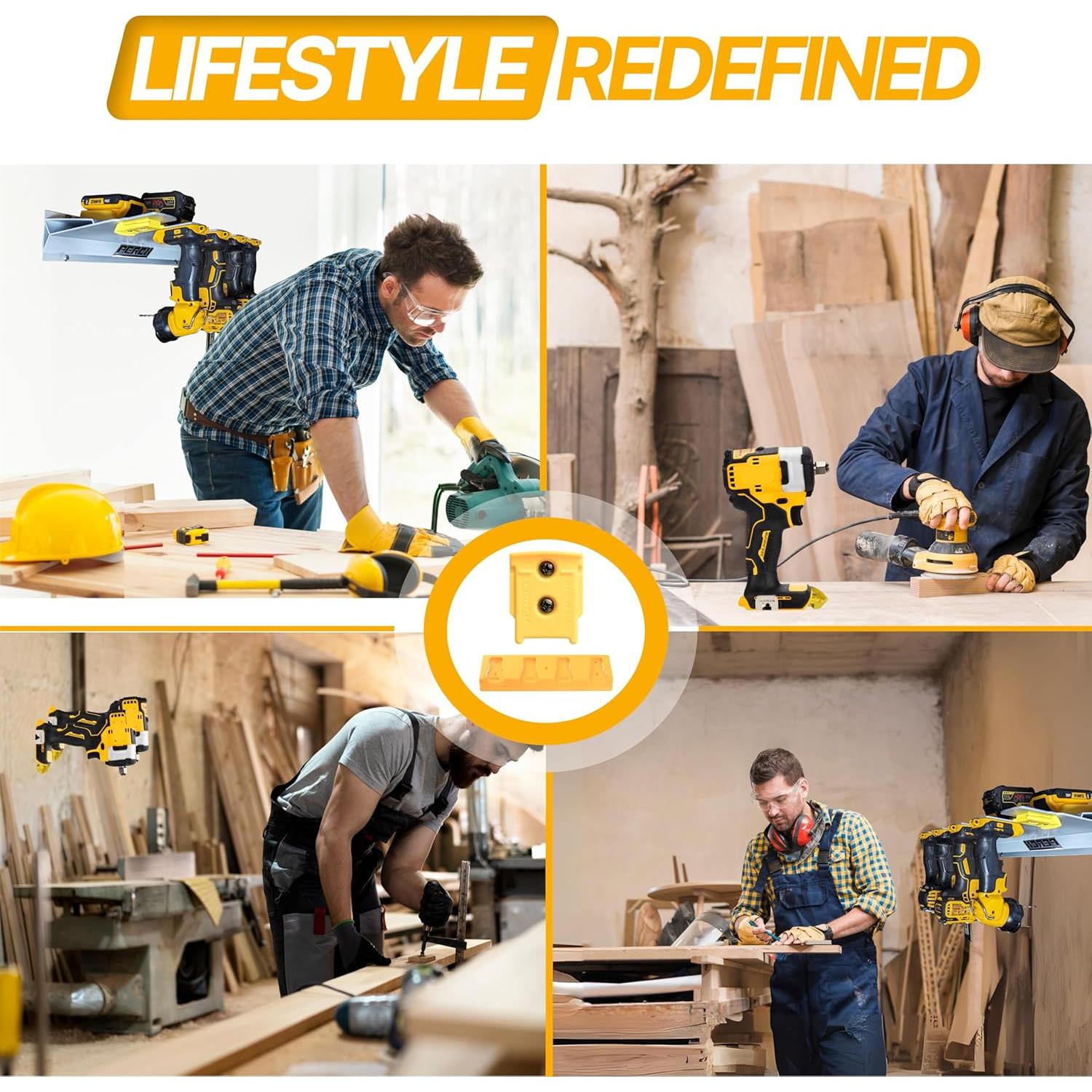 Soporte de Herramientas y Baterías DeWalt 20V y 60V - 4 Paquetes