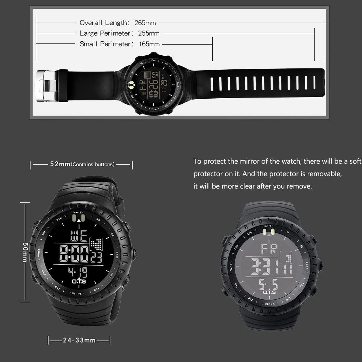 Reloj Deportivo Digital PALADA Hombre Táctico Impermeable