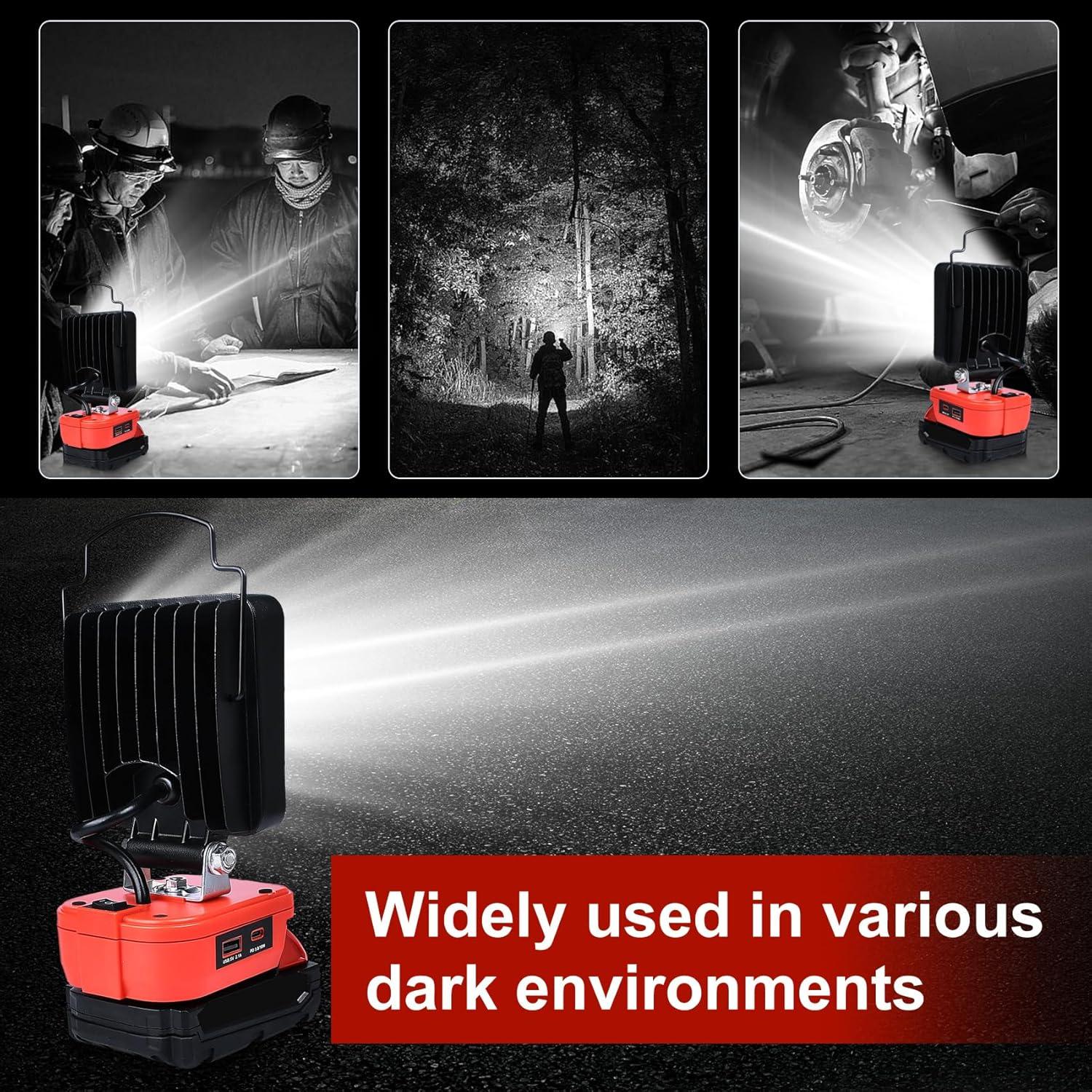 Luz de trabajo LED portátil WQOXF 108W 5400LM para Milwaukee M18