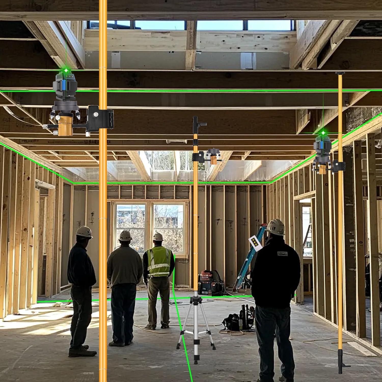 Polo de Nivel Láser FENORGAN 4.2m con Base Rotativa Eléctrica