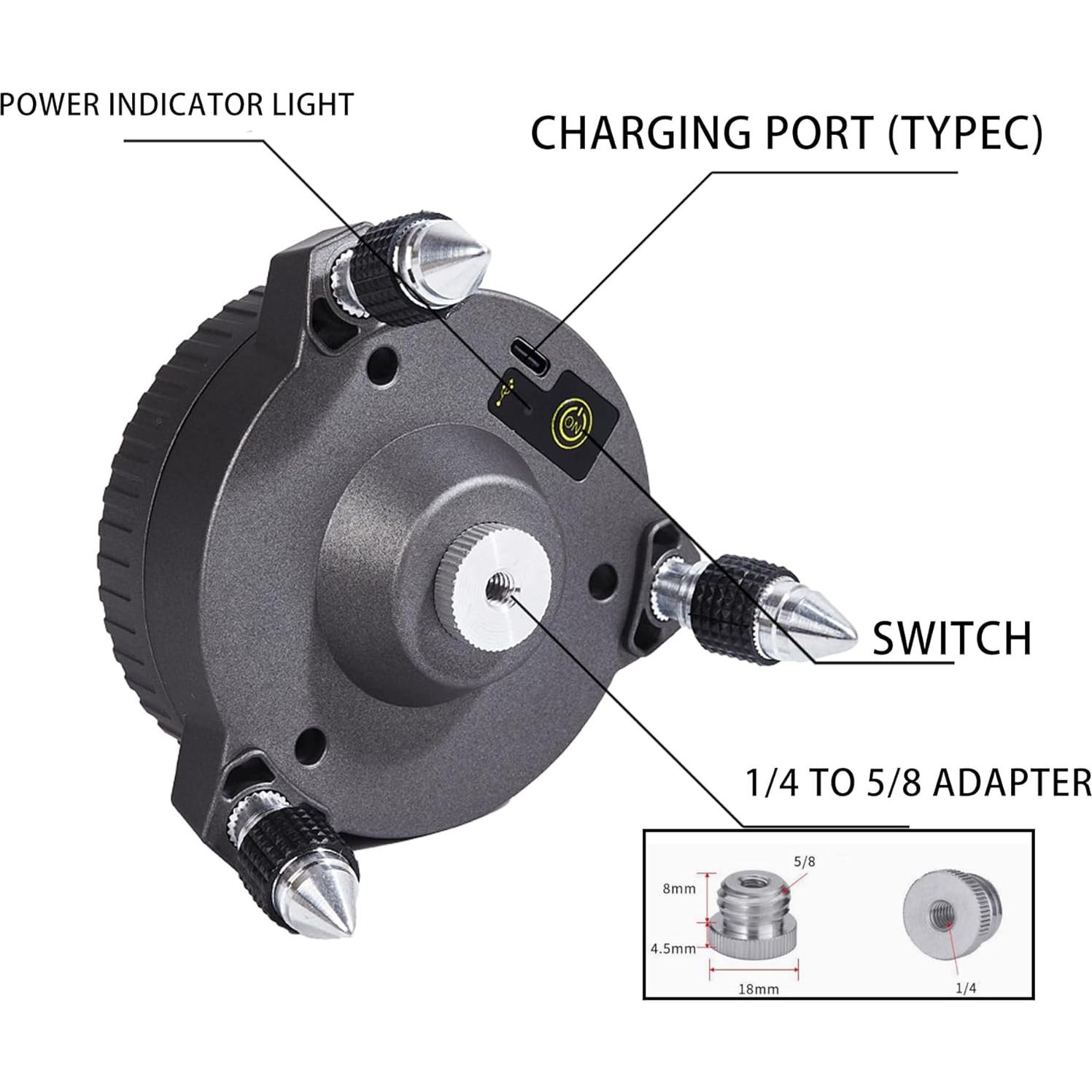 Polo de Nivel Láser FENORGAN 4.2m con Base Rotativa Eléctrica