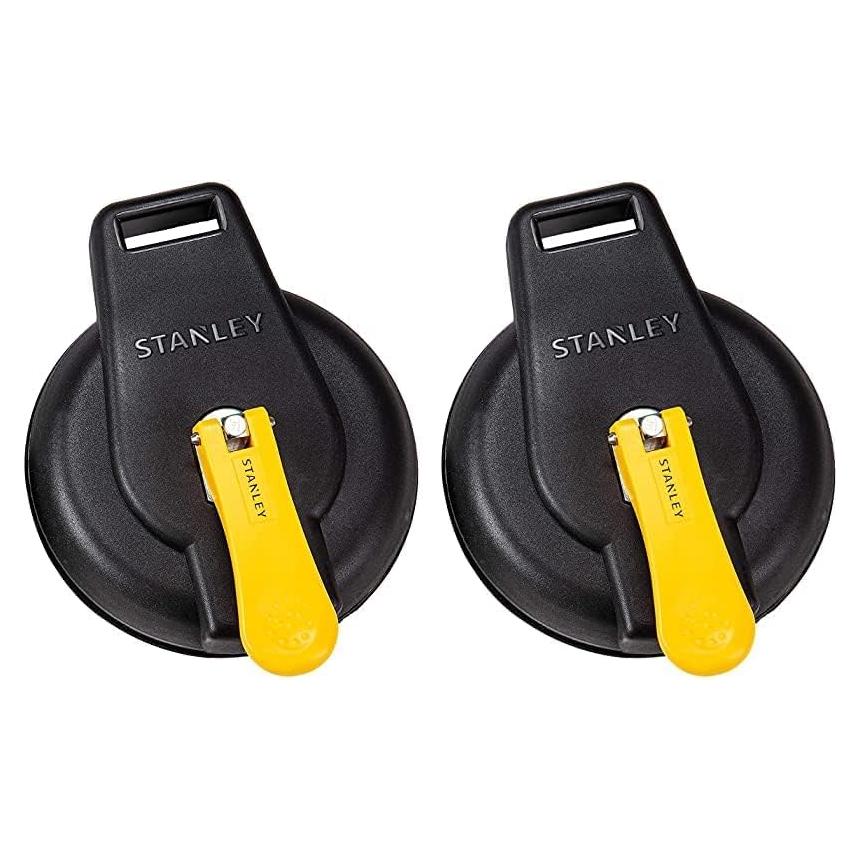 Ventosa STANLEY S4004 Negra/Amarilla - Soporta 90.72 kg (Paquete de 2)