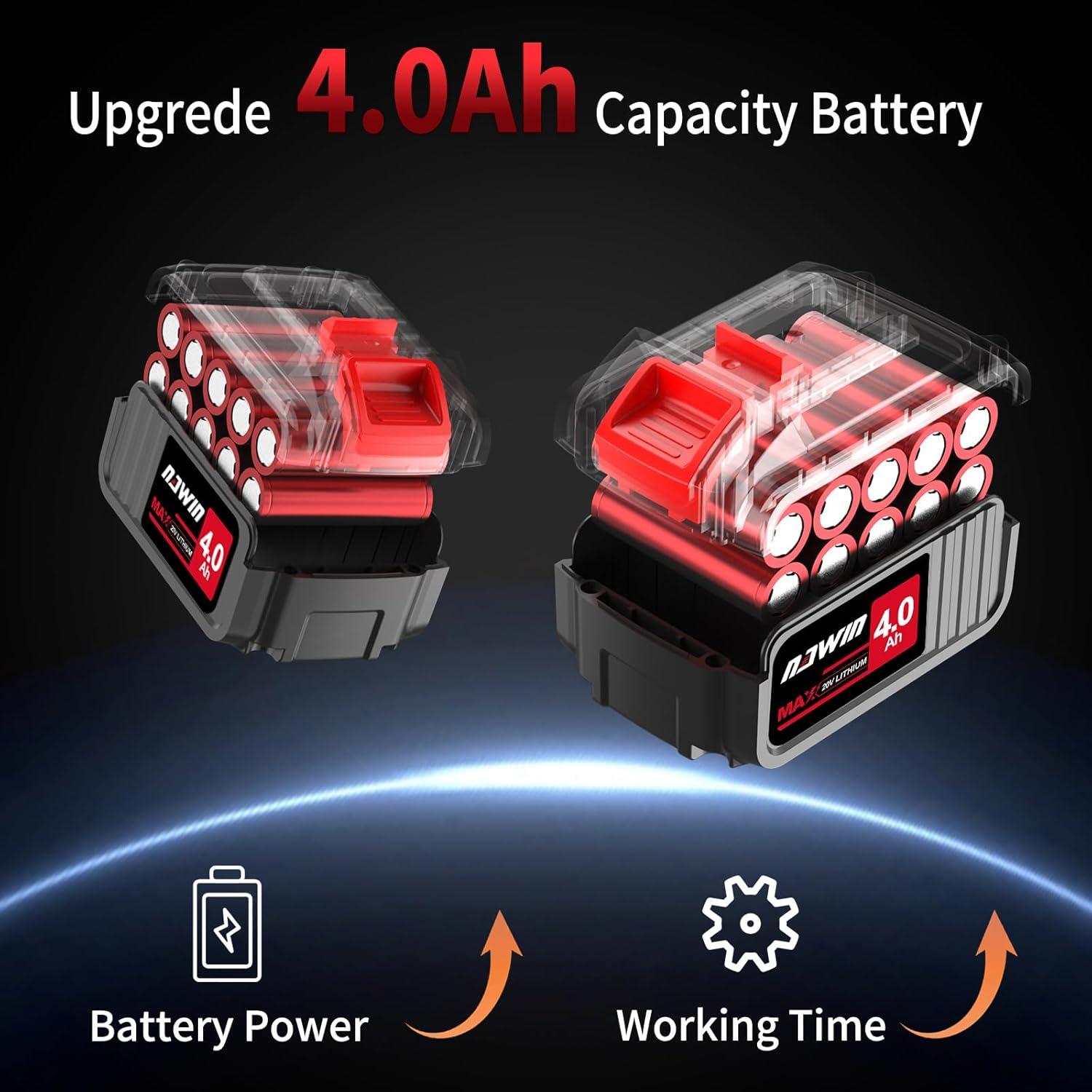 Amoladora Angular Inalámbrica NAWIN 20V 125mm 9000 RPM 2 Baterías