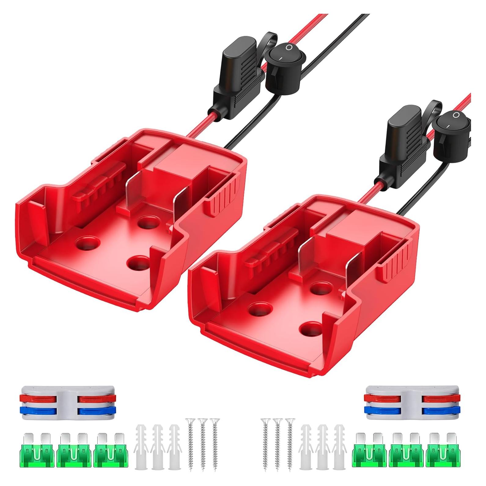 Adaptador de Batería Milwaukee 18V Azocek 2 Paquetes con Fusible