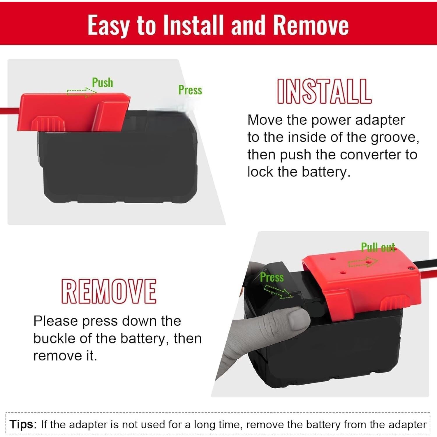 Adaptador de Batería Milwaukee 18V Azocek 2 Paquetes con Fusible