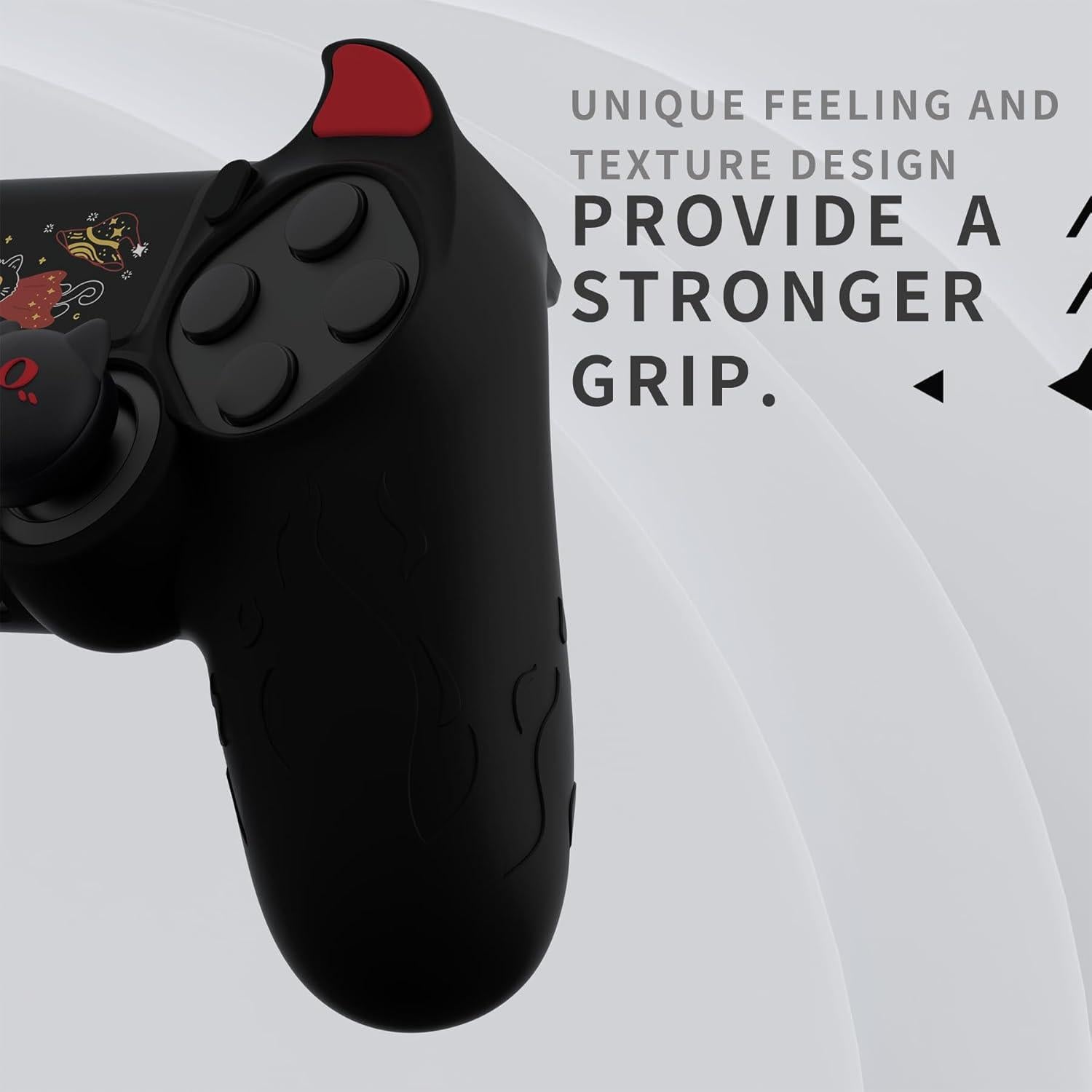 Funda de Silicona PlayVital Demonio para Controlador PS4 - Negro