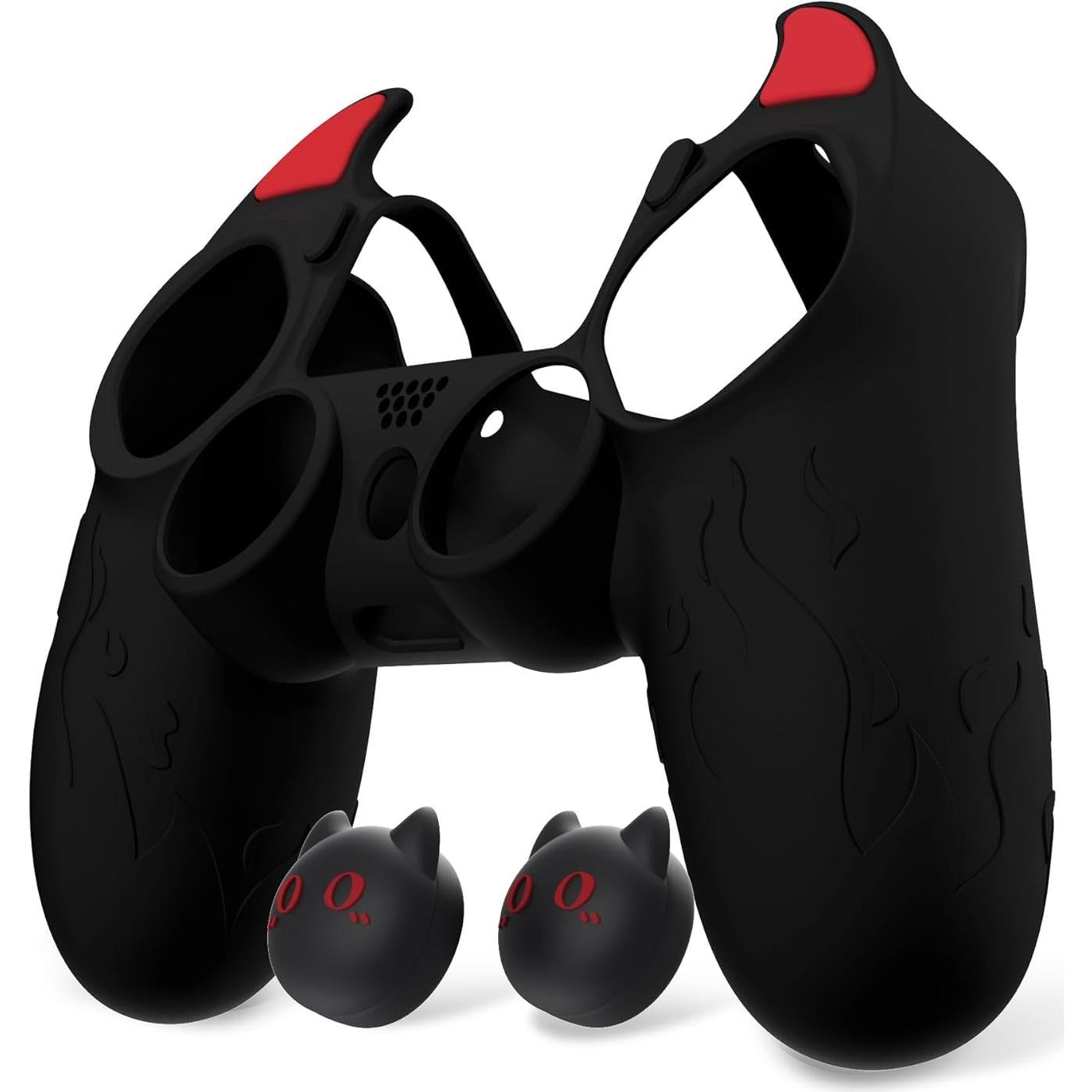 Funda de Silicona PlayVital Demonio para Controlador PS4 - Negro