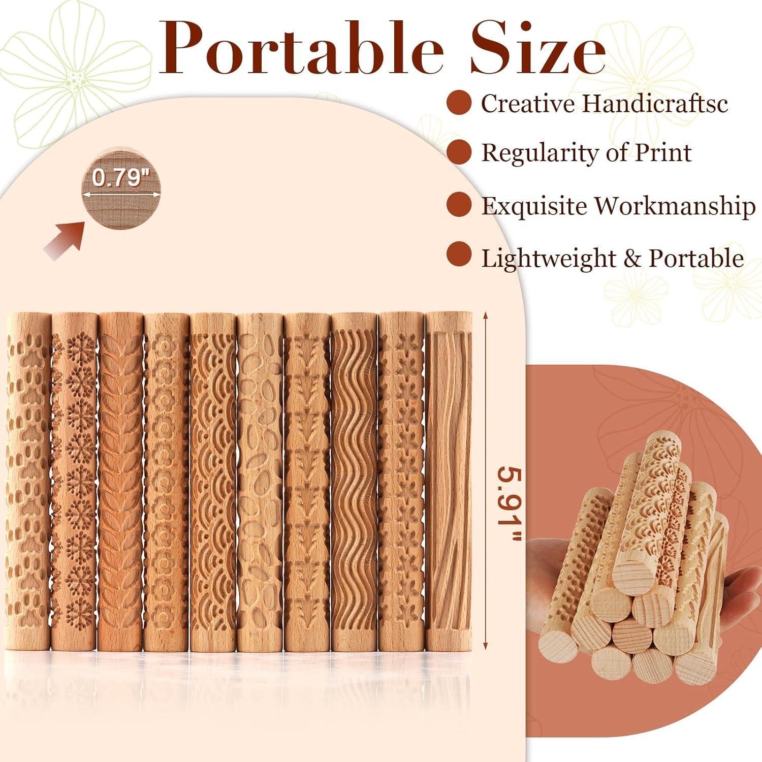 Juego de 10 Herramientas de Cerámica Lzttyee con Mango de Madera