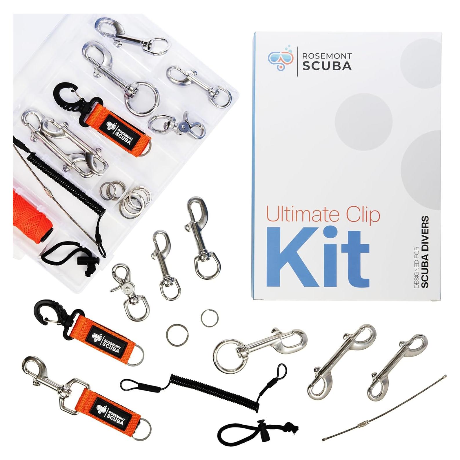 Kit de Clips de Buceo Rosemont Scuba 32 Piezas Acero Inoxidable