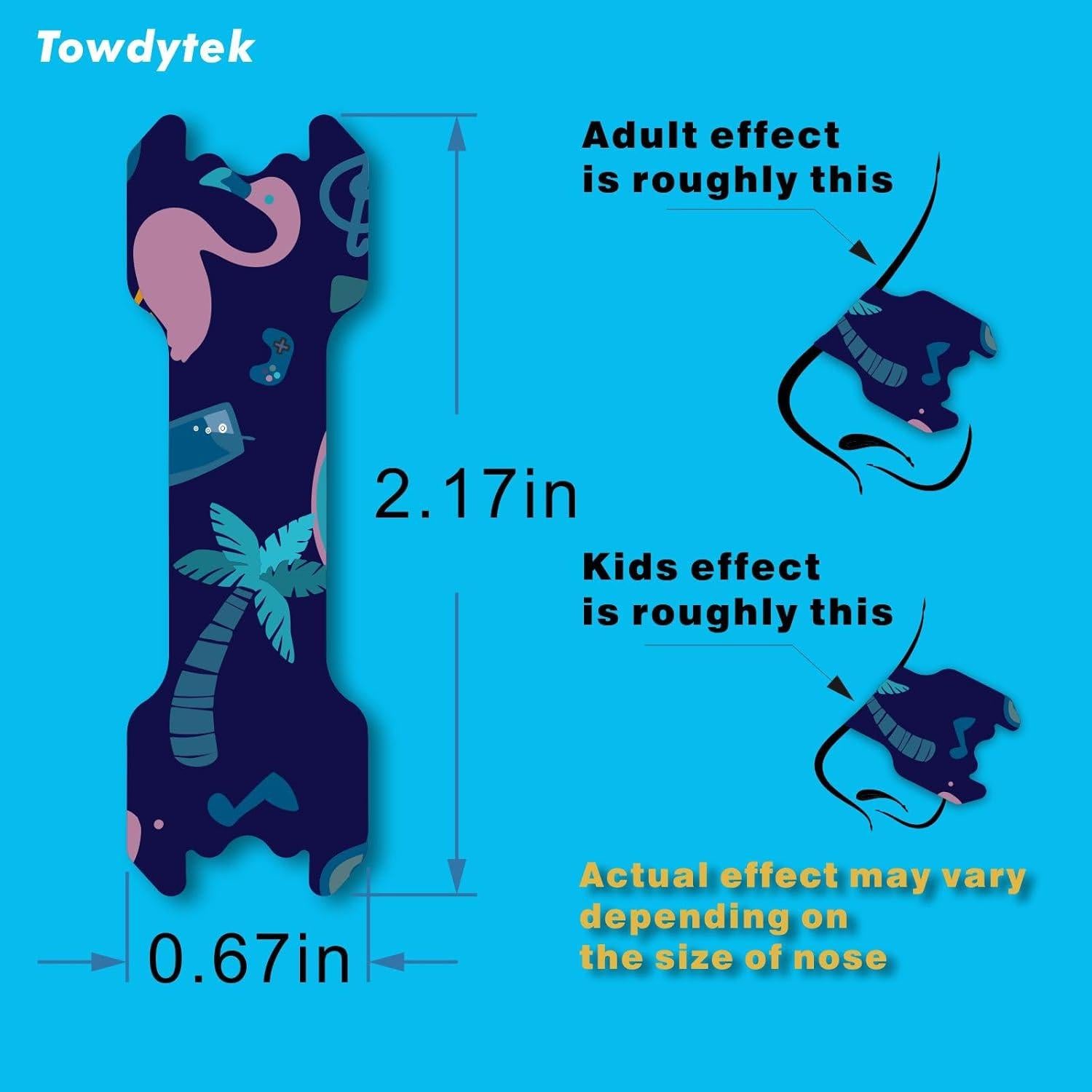 Tiras Nasales Antironquidos Towdytek 30 Pcs para Niños