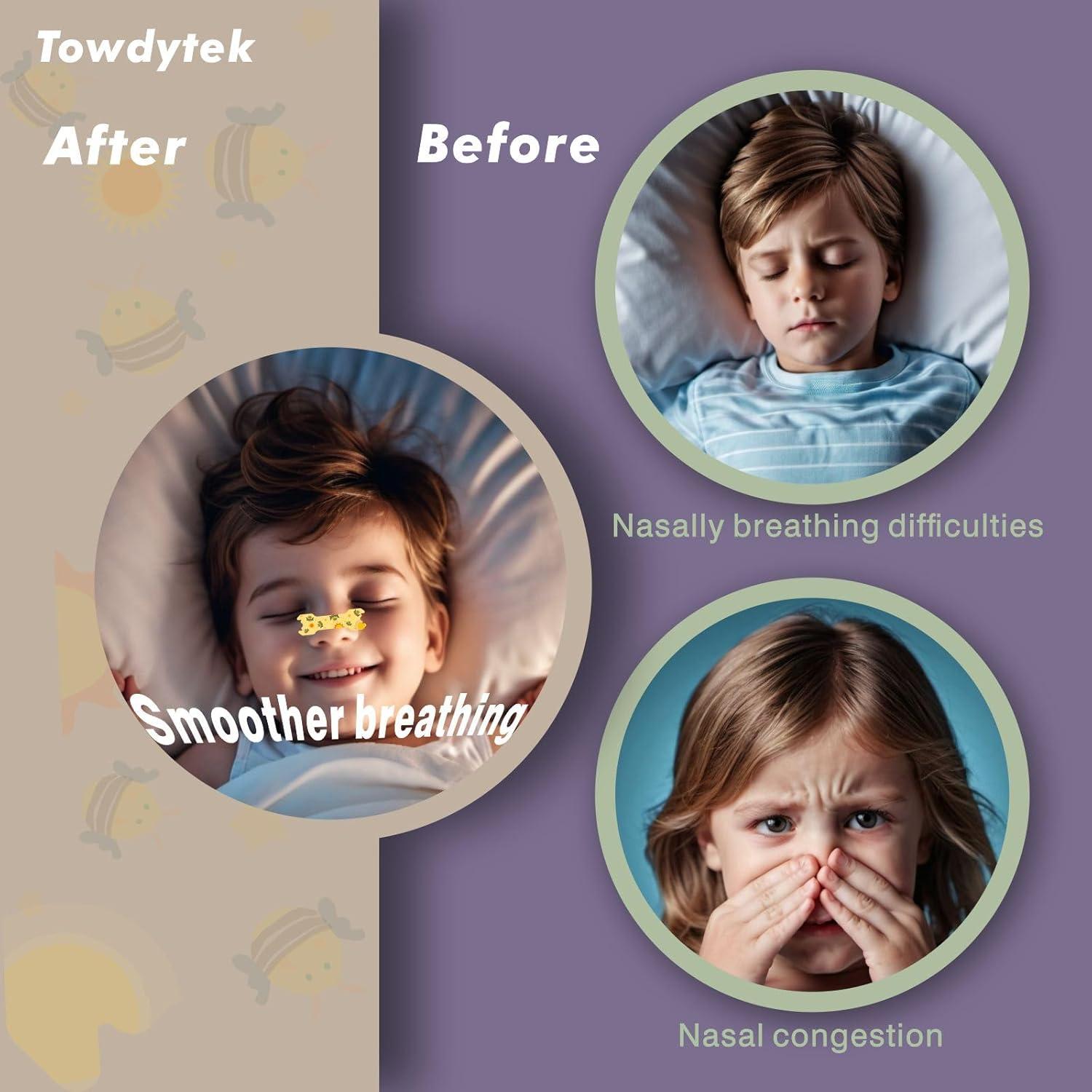 Tiras Nasales Antironquidos Towdytek 30 Pcs para Niños