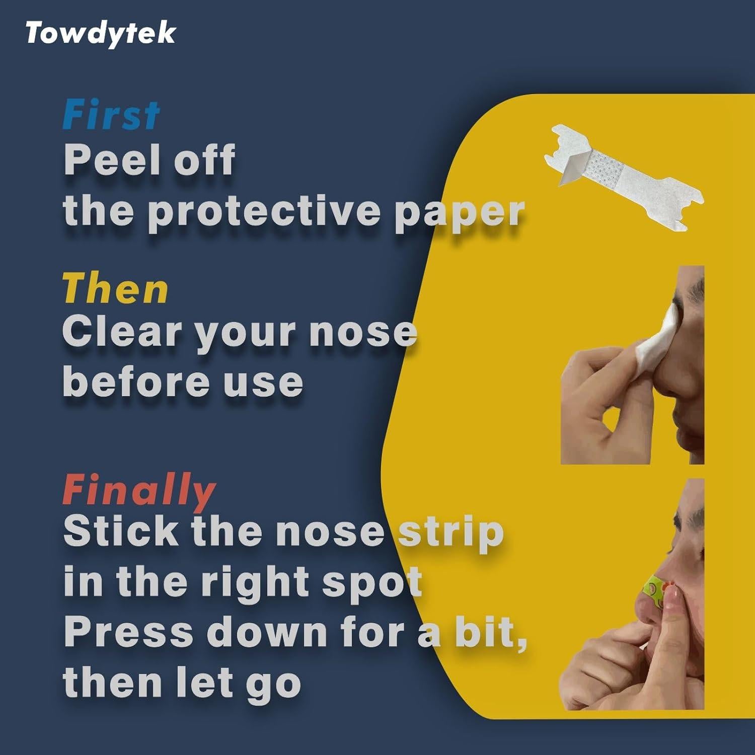 Tiras Nasales Antironquidos Towdytek 30 Pcs para Niños