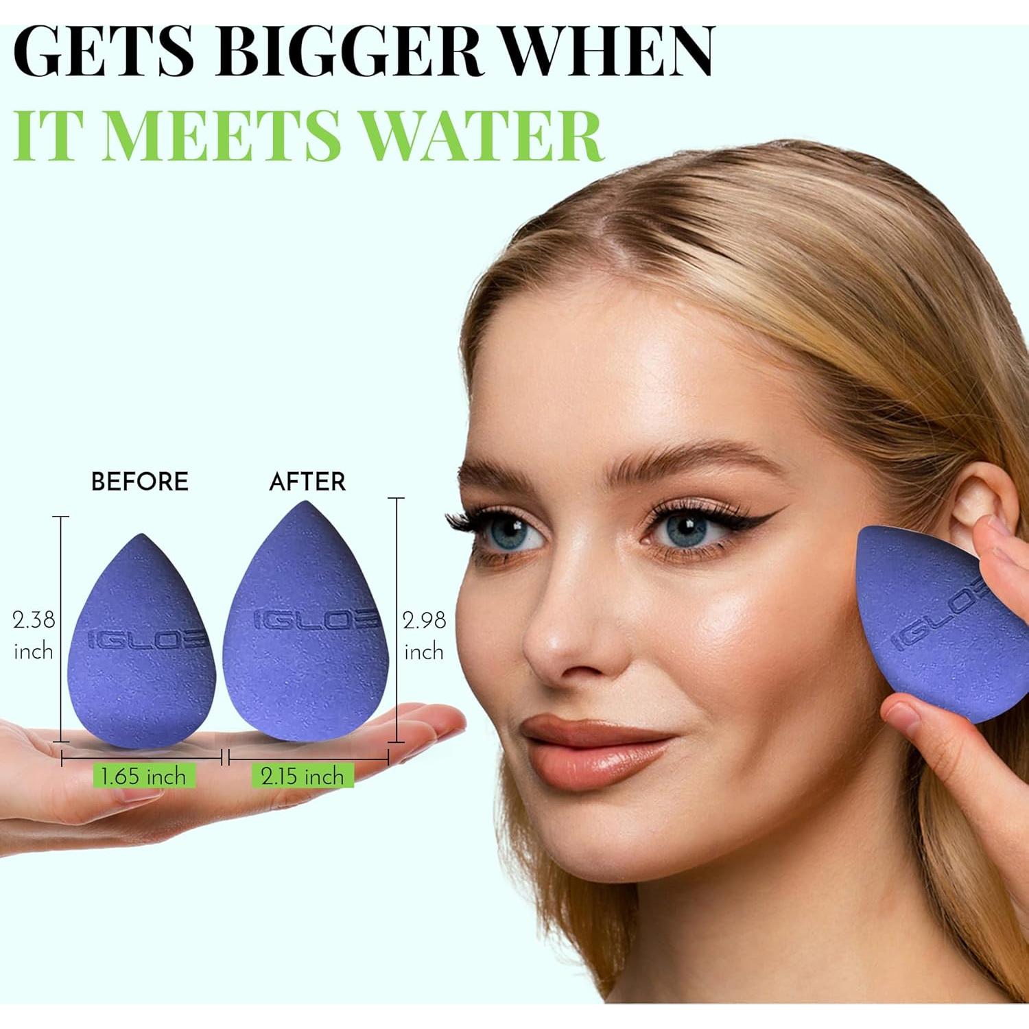 Juego de Esponjas de Maquillaje IGLO3 - 4 Piezas Púrpura