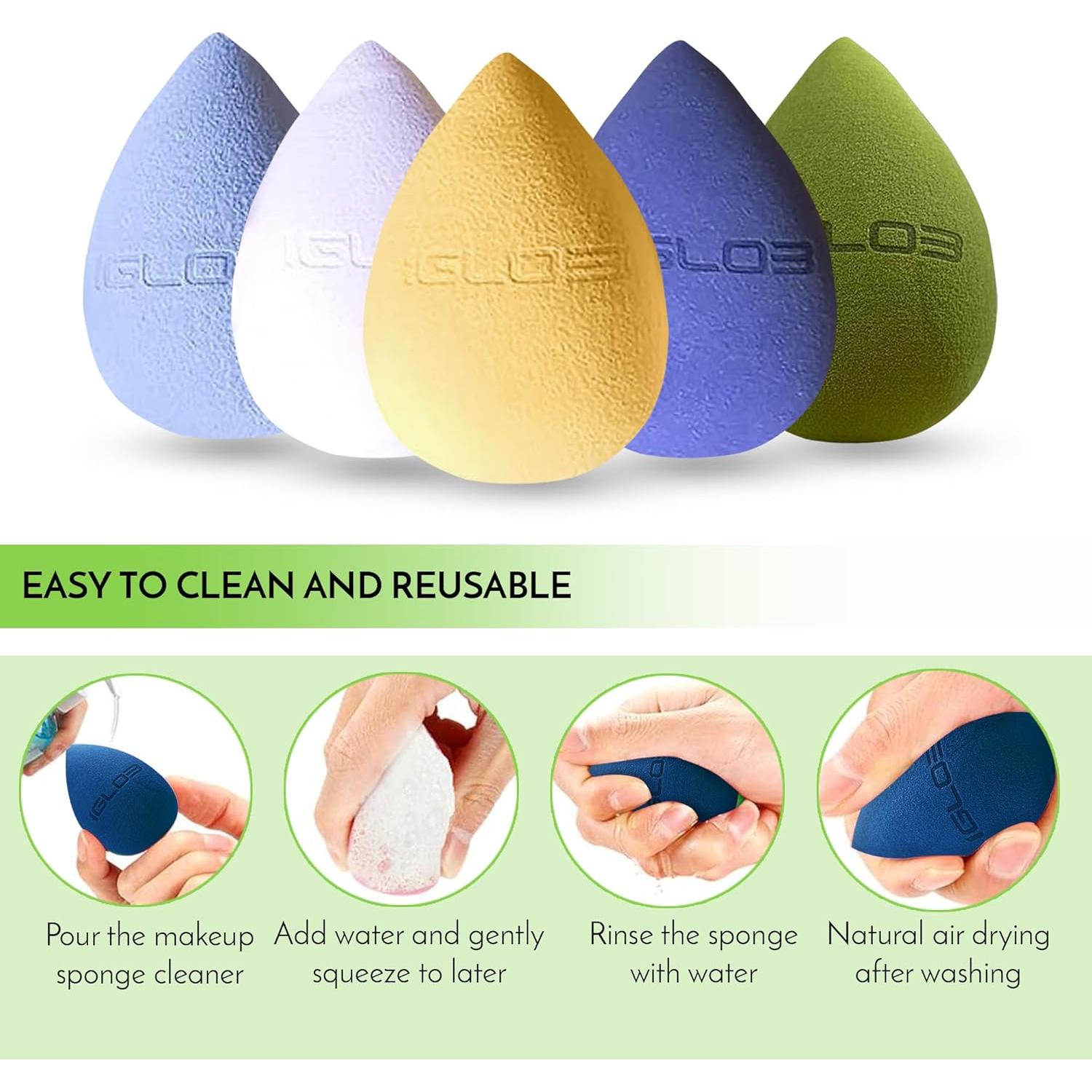 Juego de Esponjas de Maquillaje IGLO3 - 4 Piezas Púrpura