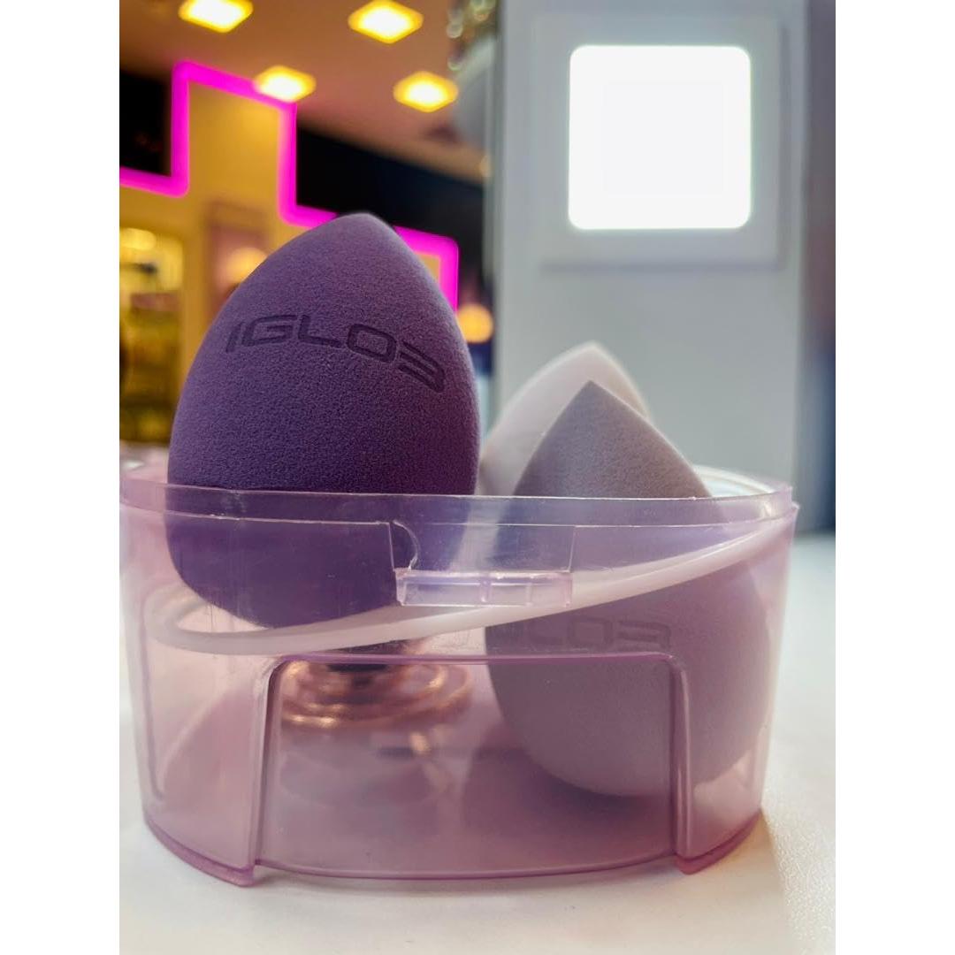 Juego de Esponjas de Maquillaje IGLO3 - 4 Piezas Púrpura