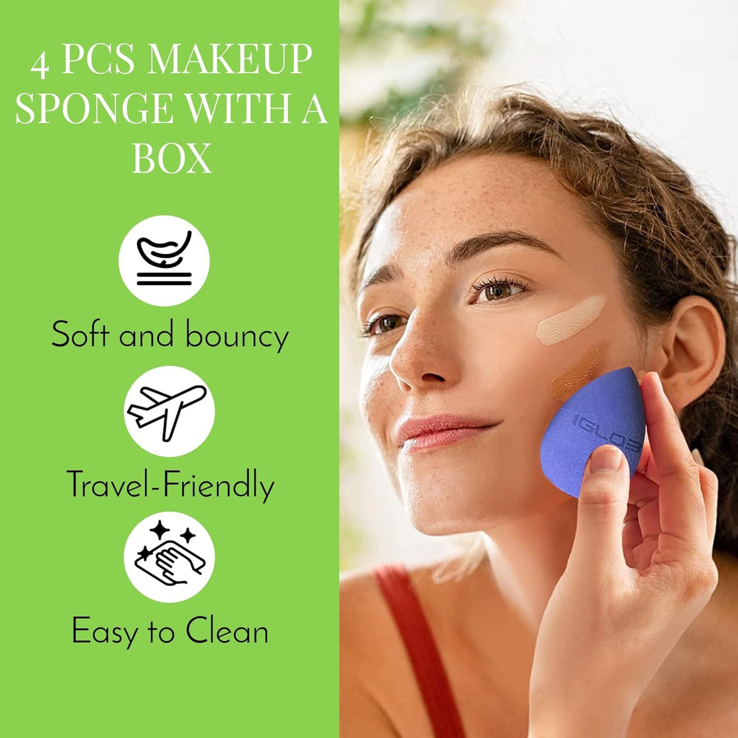 Juego de Esponjas de Maquillaje IGLO3 - 4 Piezas Púrpura