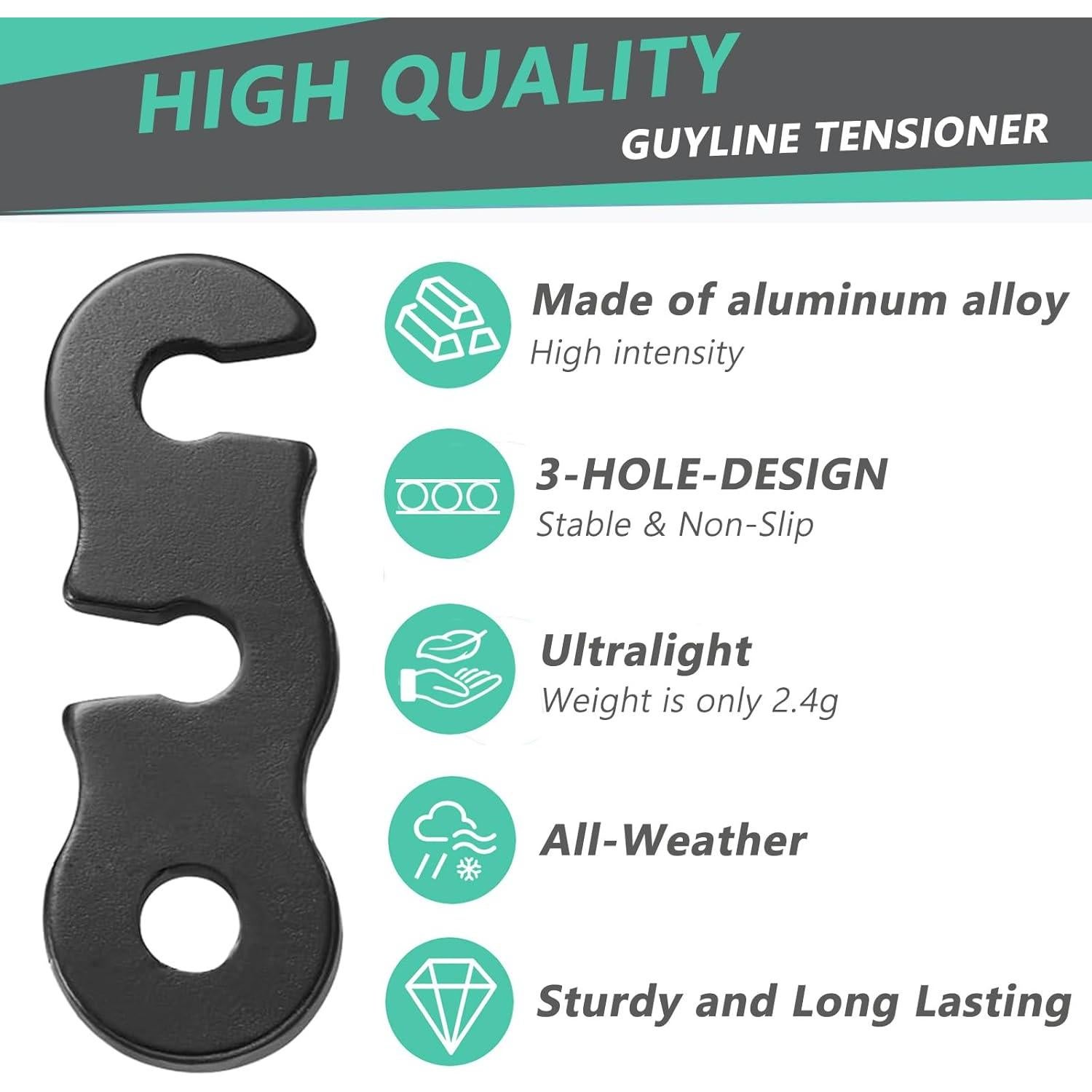 30 Pcs Ajustadores de Cuerda de Aluminio LUYADIN para Camping