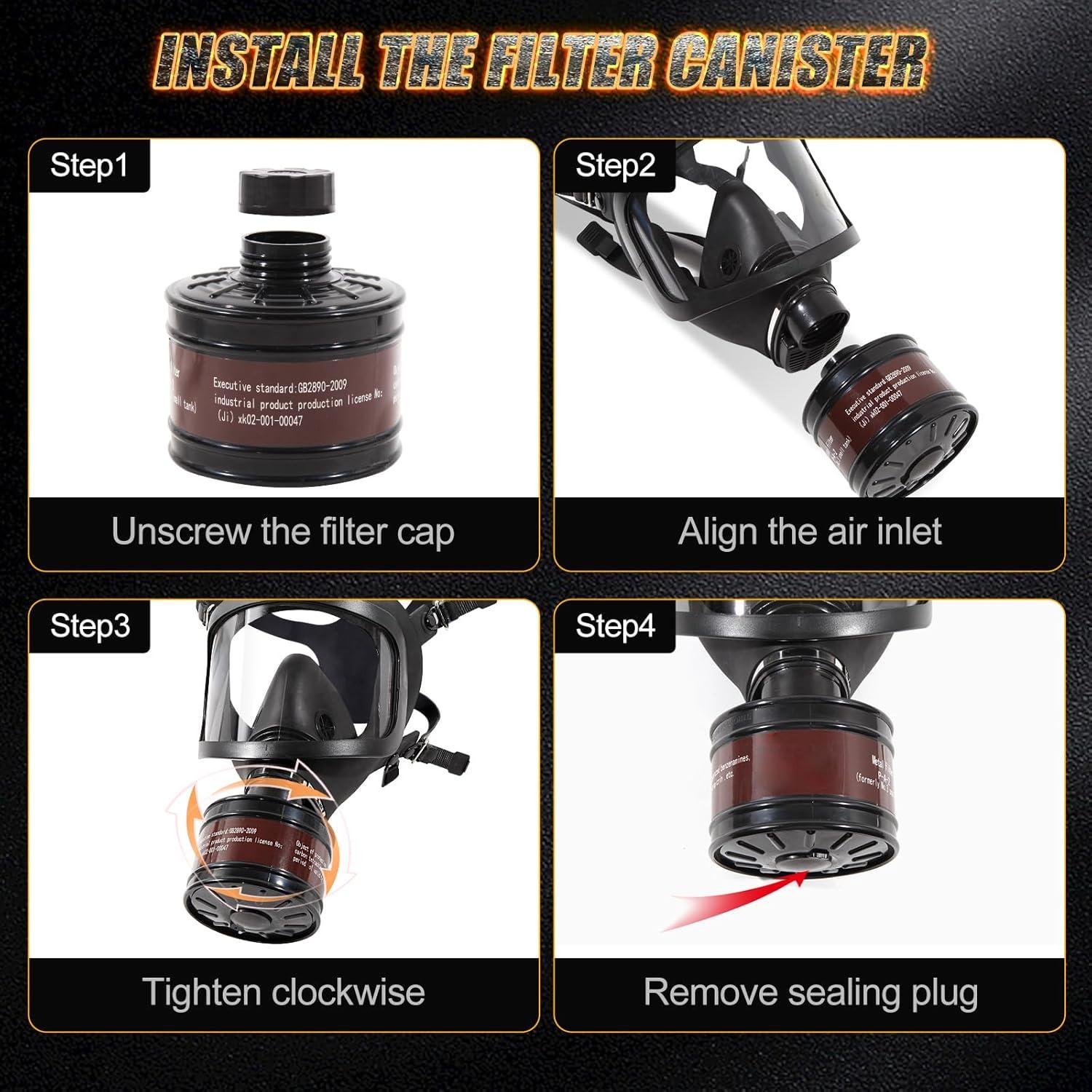 Máscara de Gas HANUU Táctica Militar con Filtro 40mm