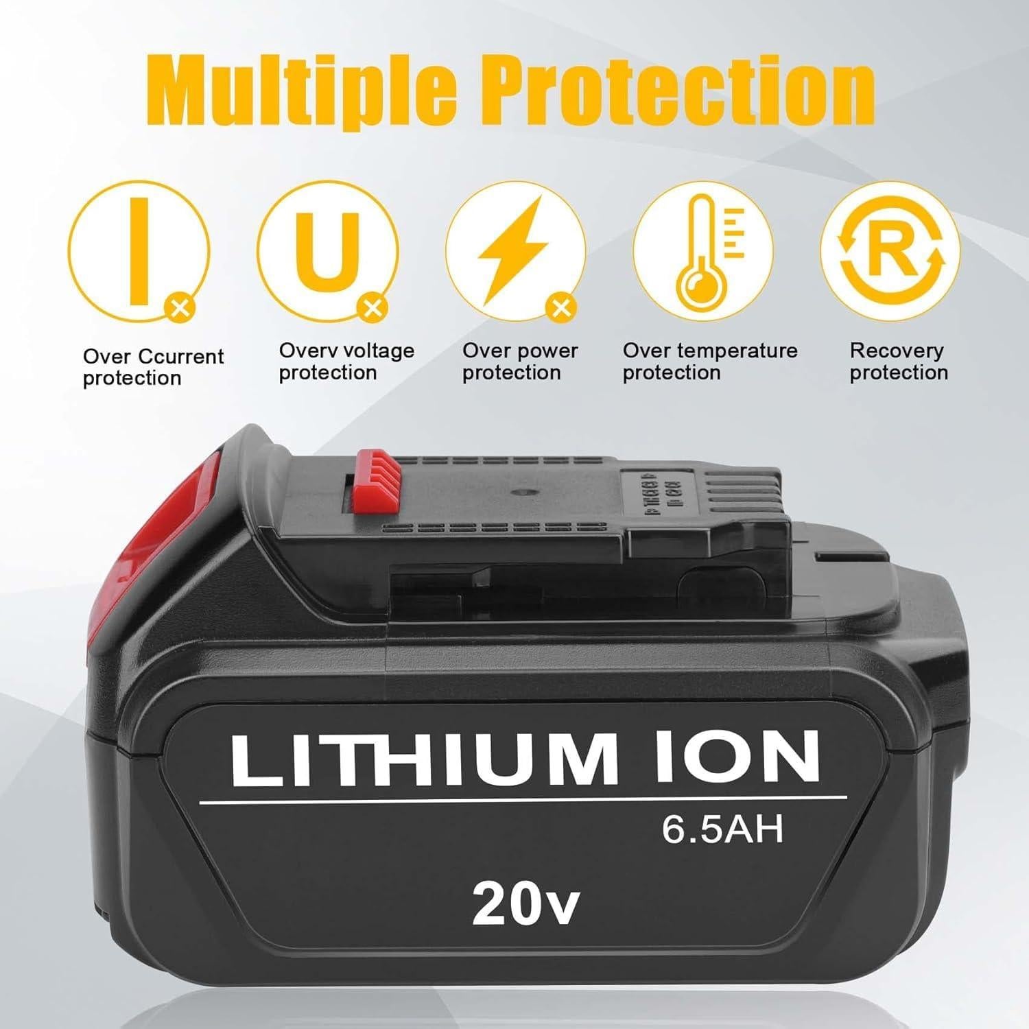 Batería de Reemplazo Dewalt 20V Max 6500mAh - 2 Paquetes