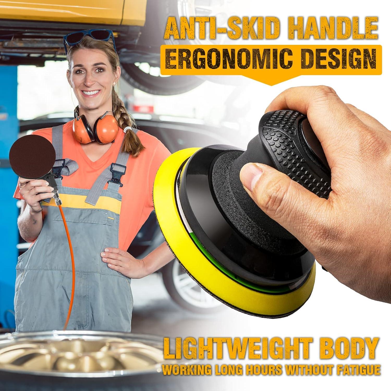 Lijadora Orbital Neumática Autolock 5" para Madera y Metal