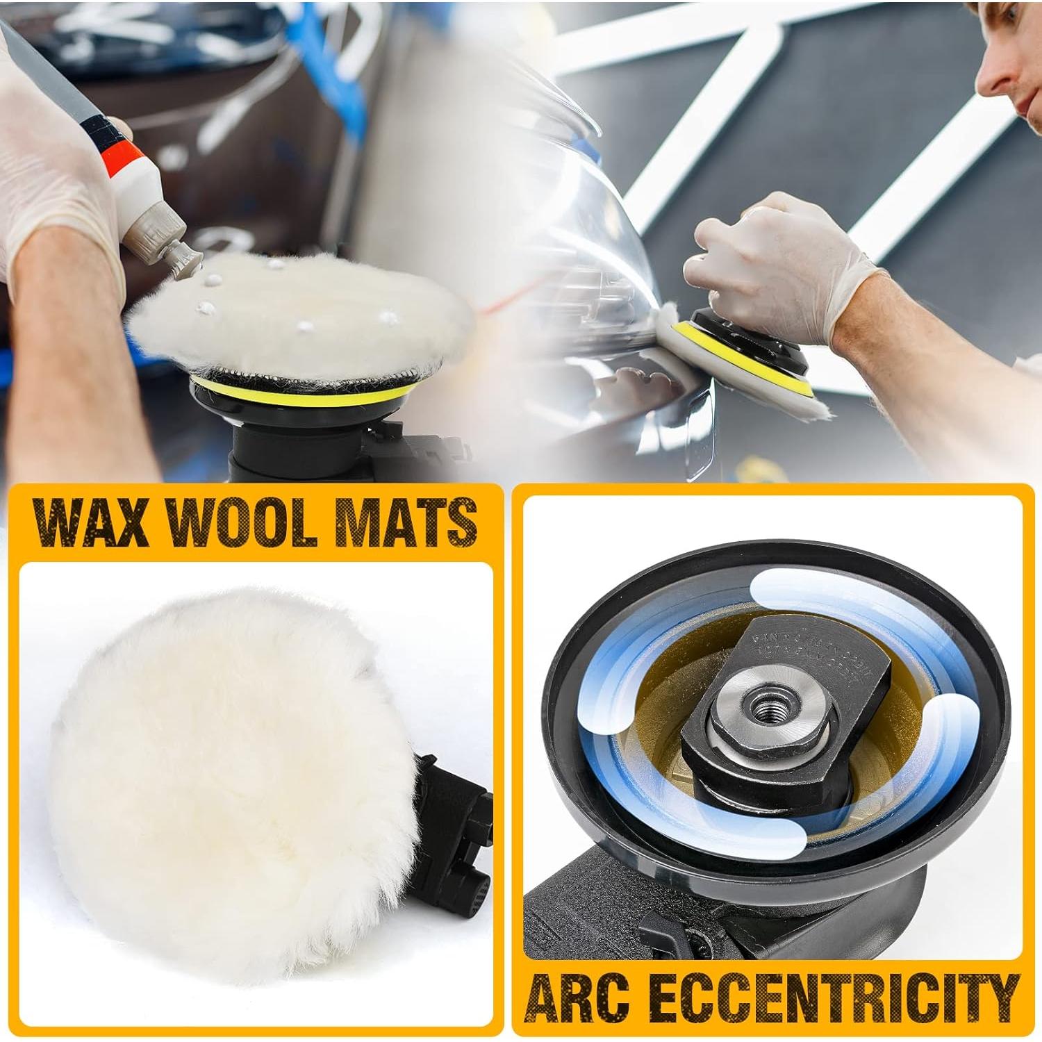 Lijadora Orbital Neumática Autolock 5" para Madera y Metal