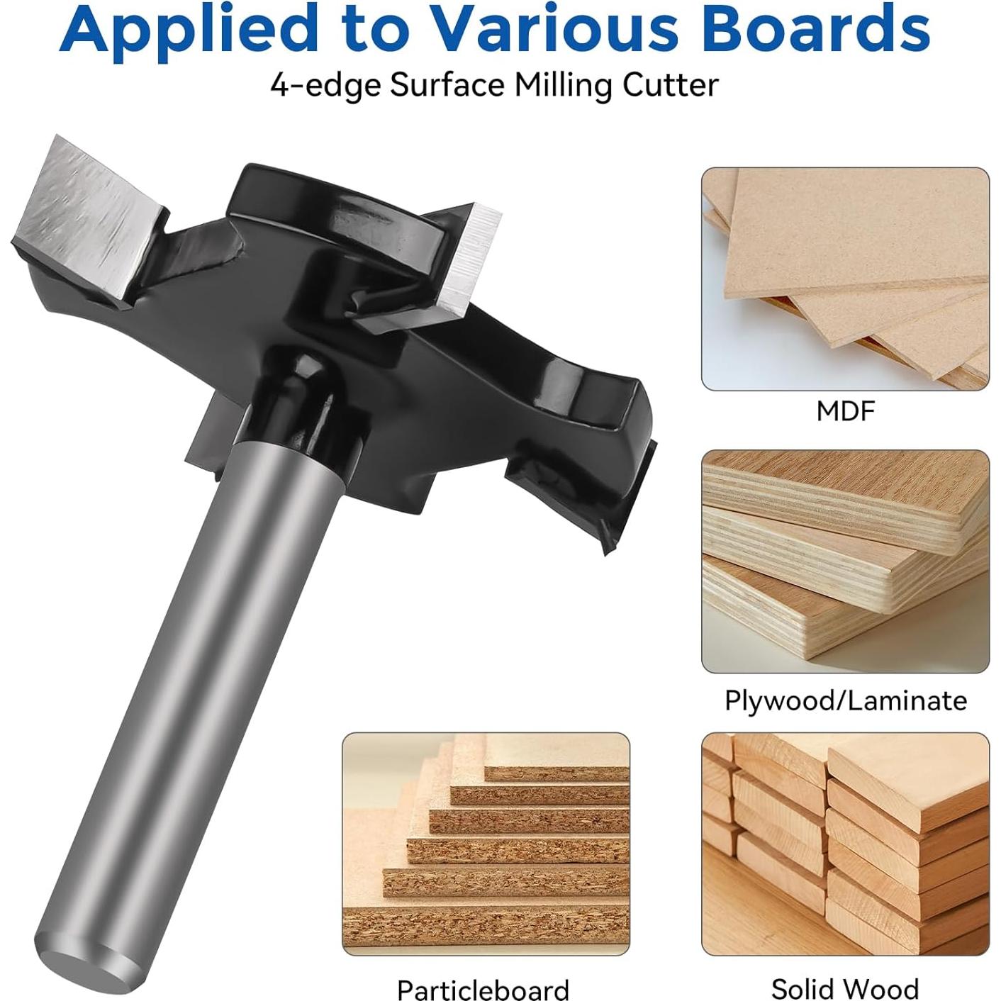 Aplanador Router Bit LUNYEE 4 Dientes 38 mm Diámetro Corte