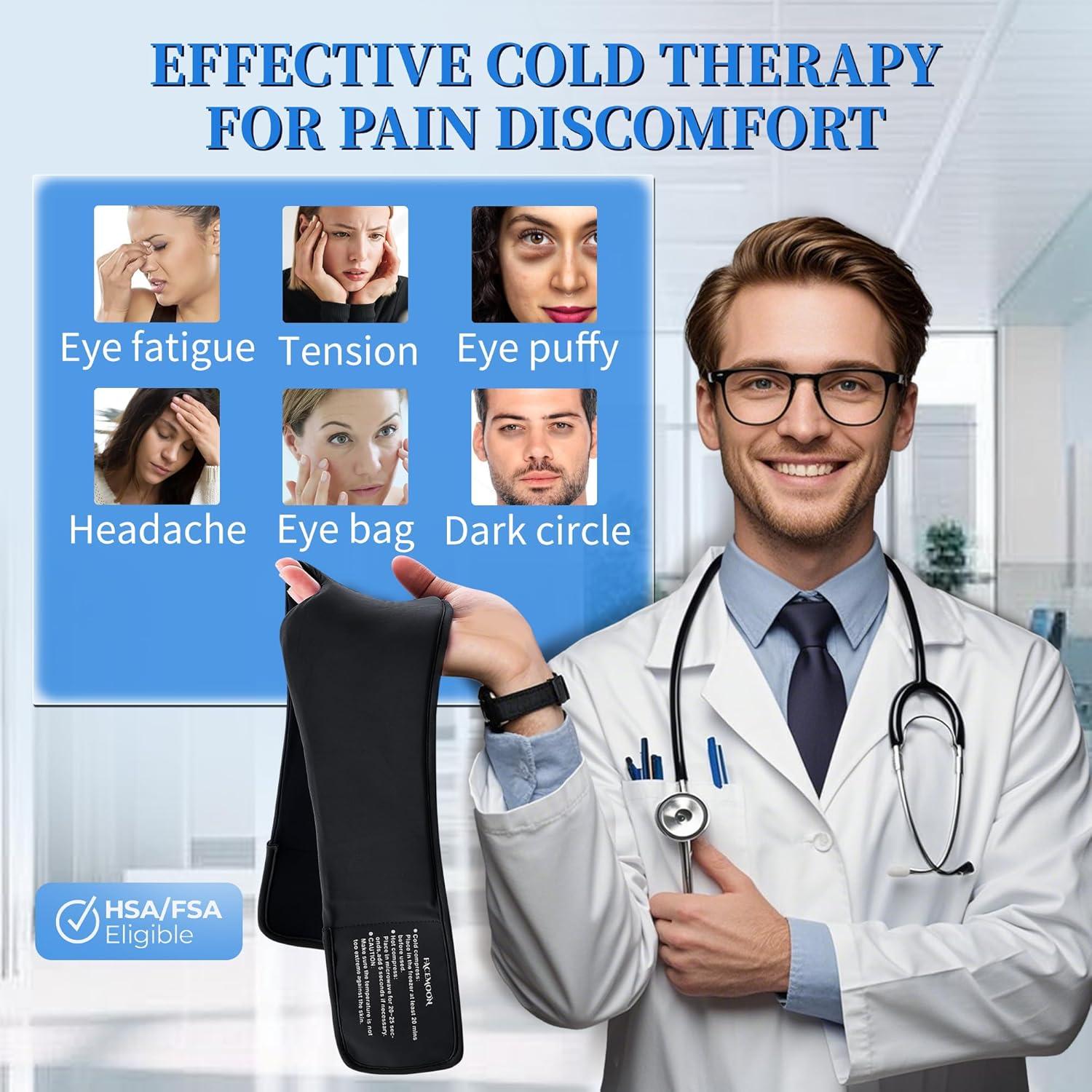 Máscara de Gel Frío para Ojos FACEMOON - Alivio Ojeras y Migrañas