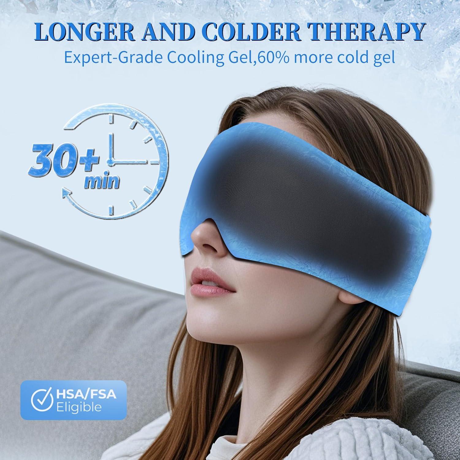 Máscara de Gel Frío para Ojos FACEMOON - Alivio Ojeras y Migrañas