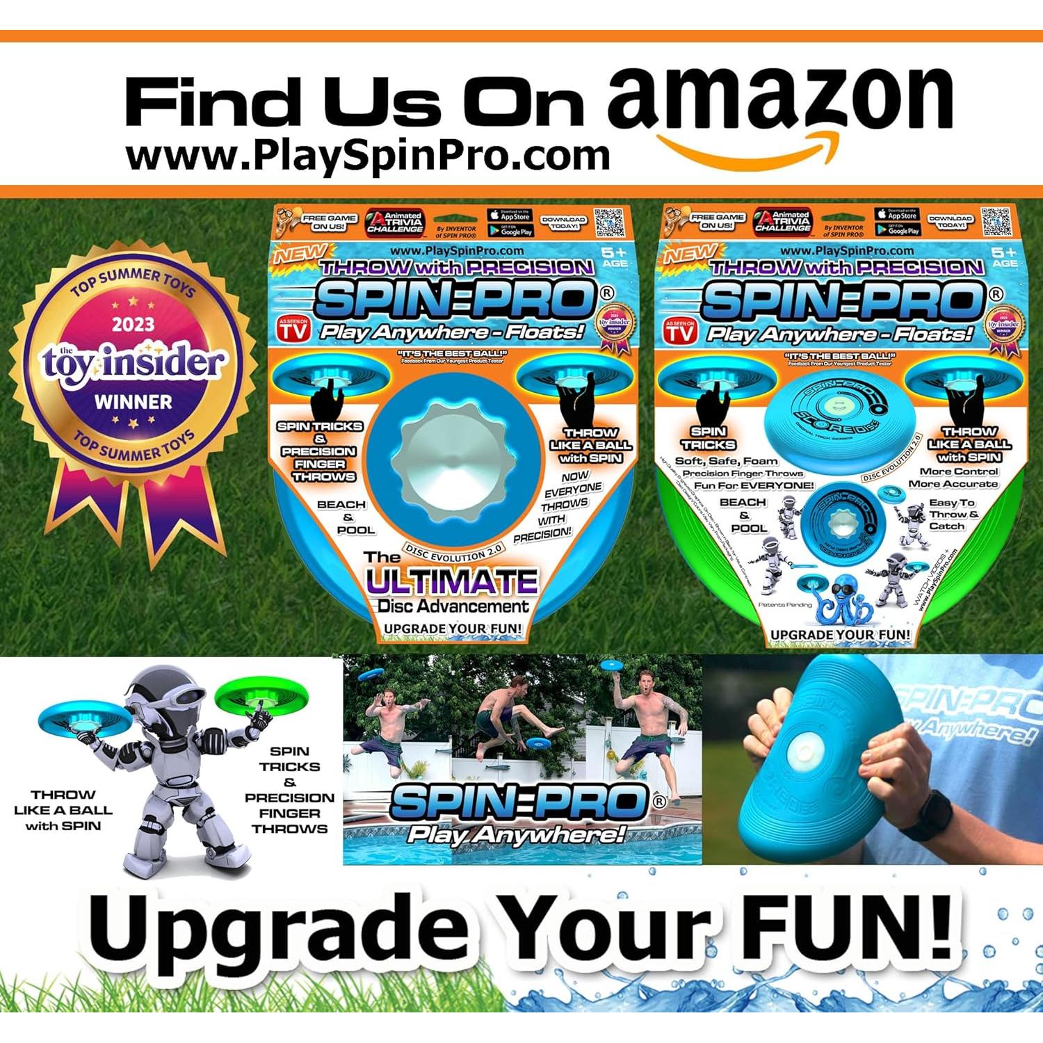 Disco Spin Pro 1 Azul Verde Flota y Juega en Cualquier Lugar