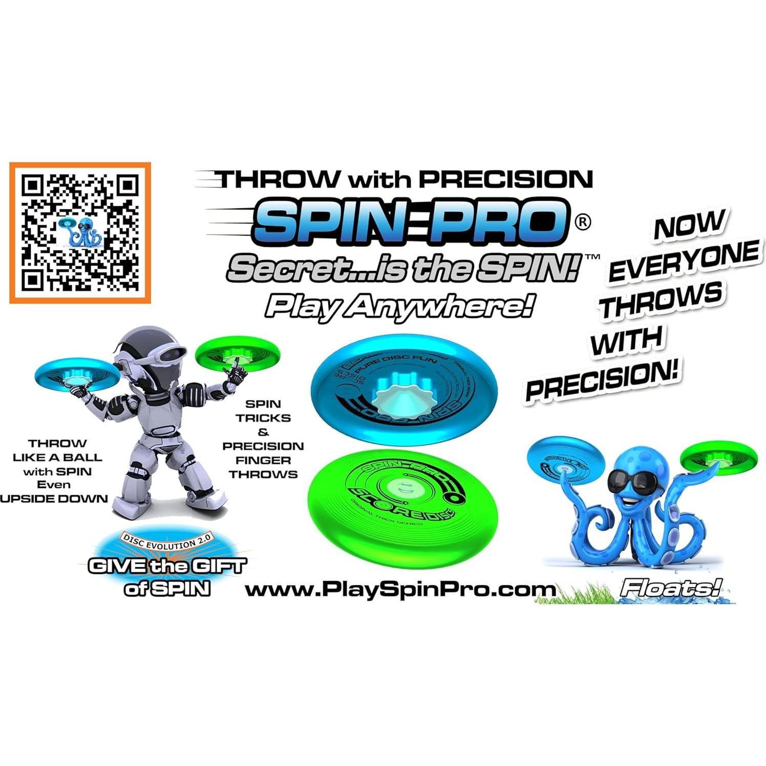 Disco Spin Pro 1 Azul Verde Flota y Juega en Cualquier Lugar