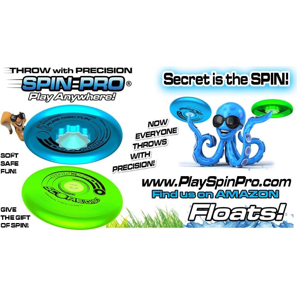 Disco Spin Pro 1 Azul Verde Flota y Juega en Cualquier Lugar