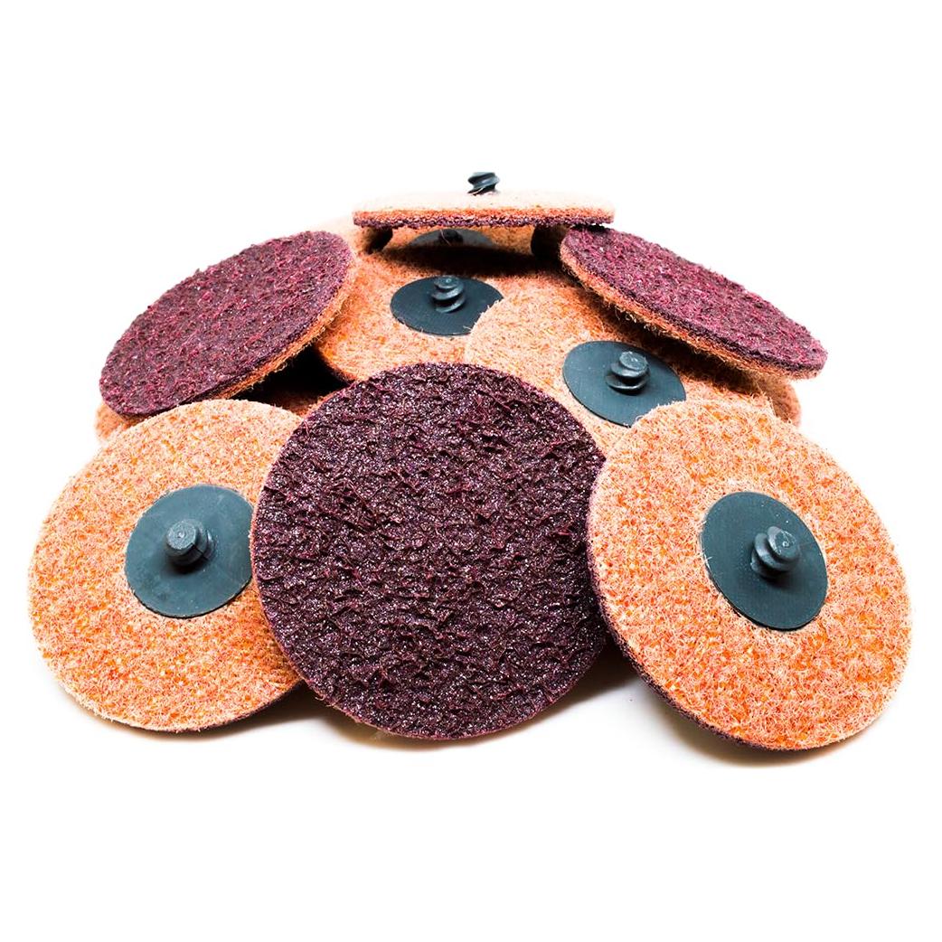 Benchmark Abrasives 3 Inch Sanding Discs Quick Change Nylon Surface Conditioning Discs, Drill & Die Grinder Sanding Disc Rust Remover for Metal Paint Stripper & Removal, Polishing - (25 Pack)(Medium)