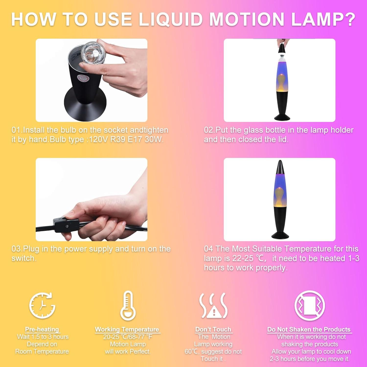 Lámpara Líquida FineLiMoLa 40 cm Púrpura/Blanco Relajante