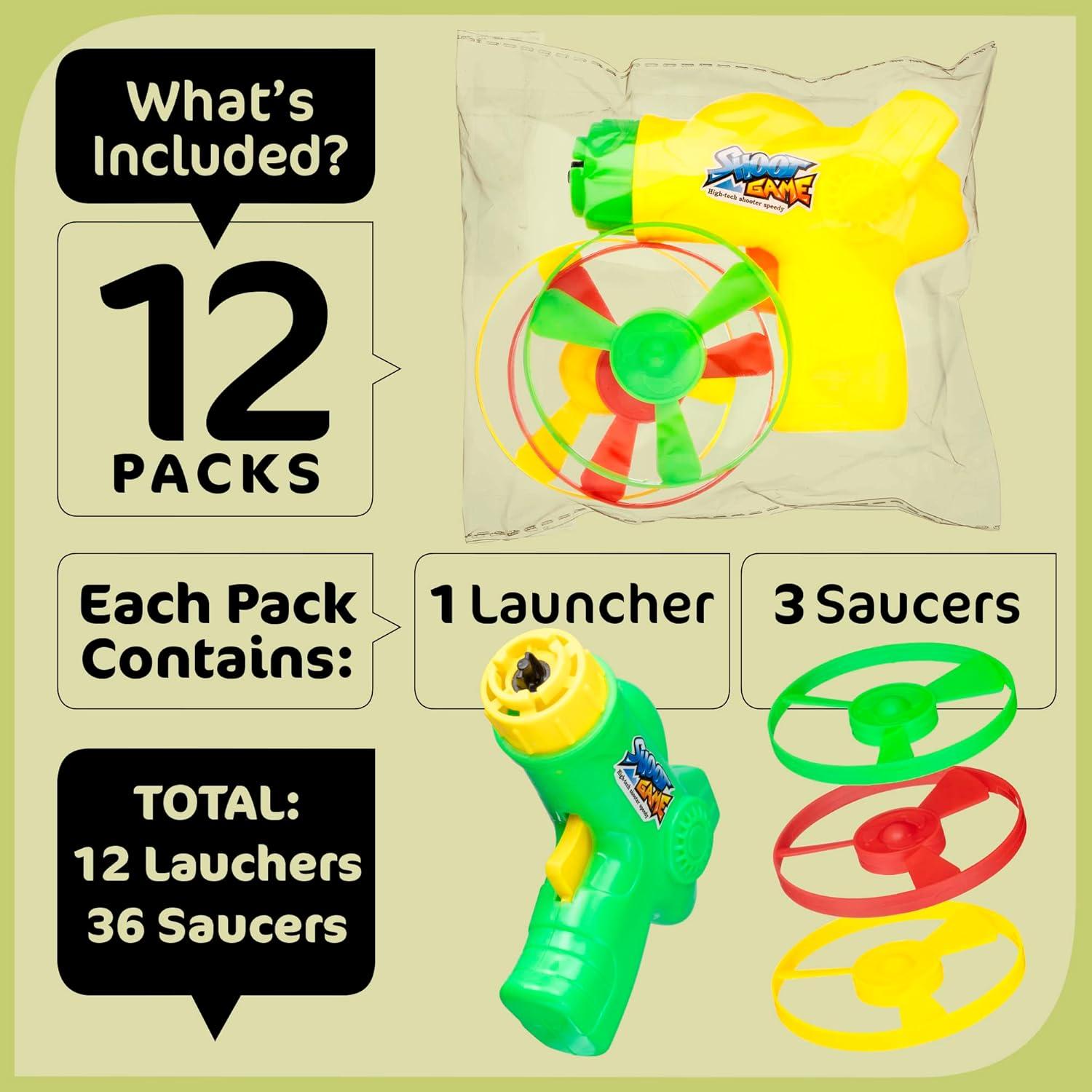Paquete de 12 Lanzadores de Disco Volador Srenta para Niños y Gatos