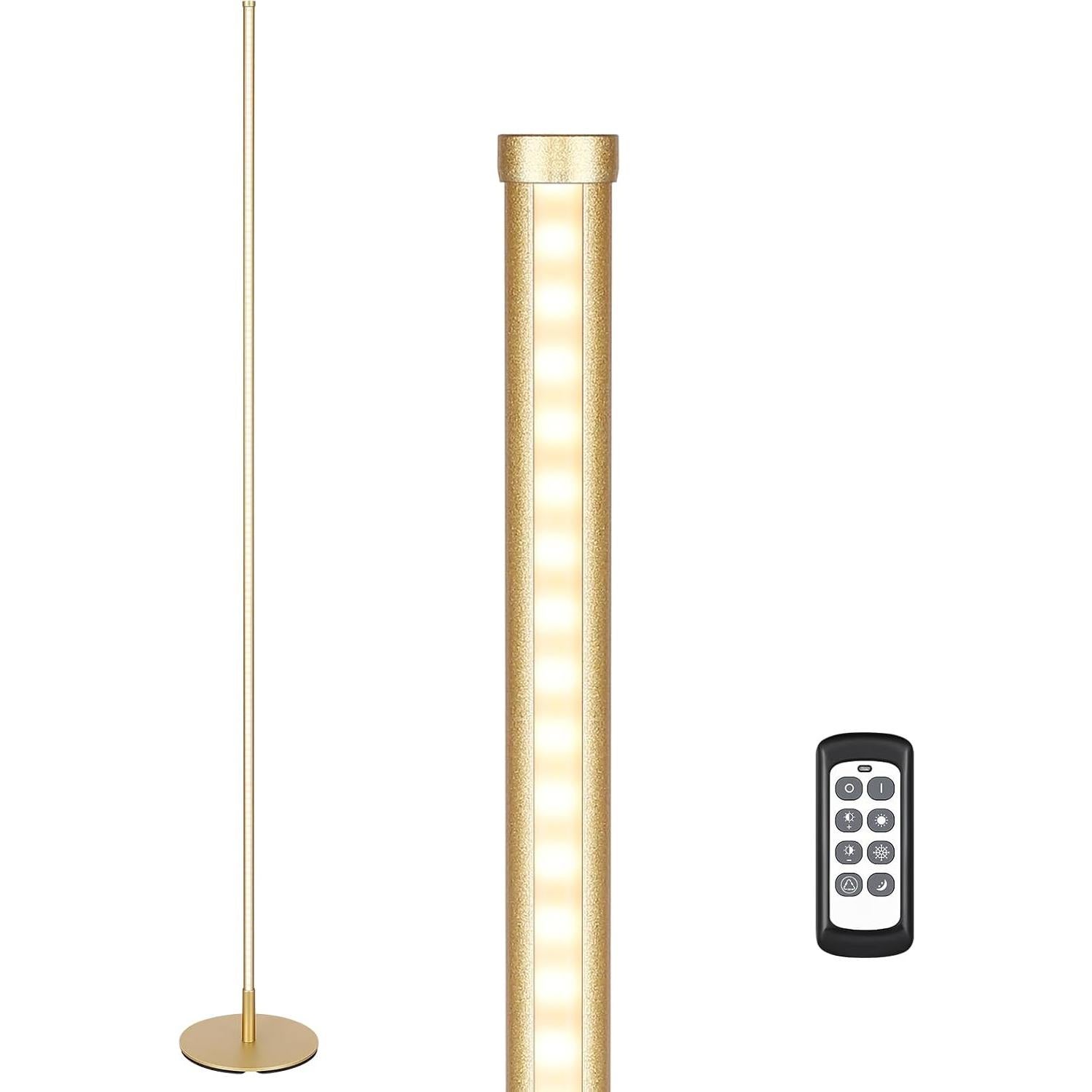 Lámpara de Pie LED Edishine, Juego de 2, 146 cm, Dorado